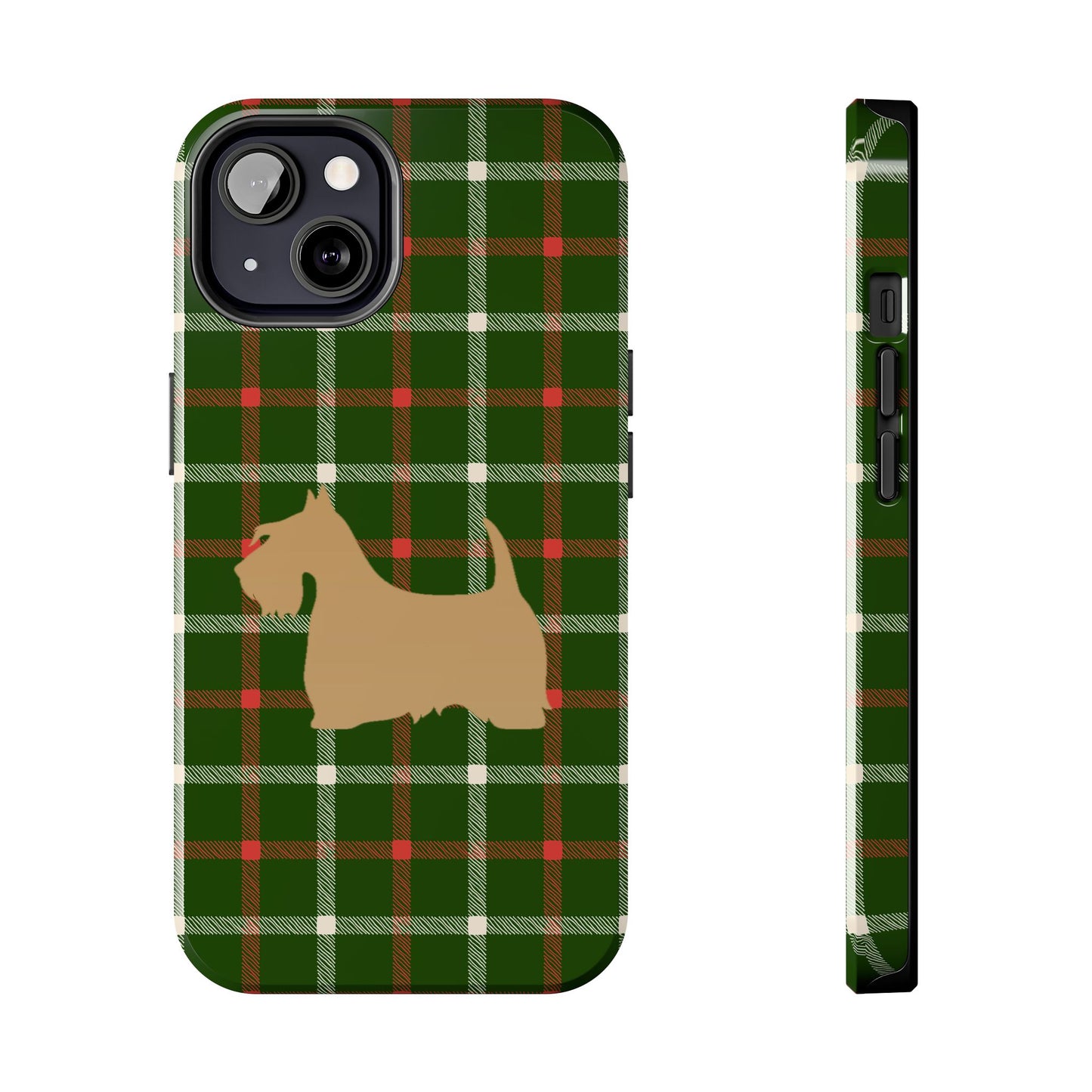 Scottish Terrier Phone Case, Tough Cases, Scottie Dog Phone Cover, Gift for Dog Lovers, Plaid Design