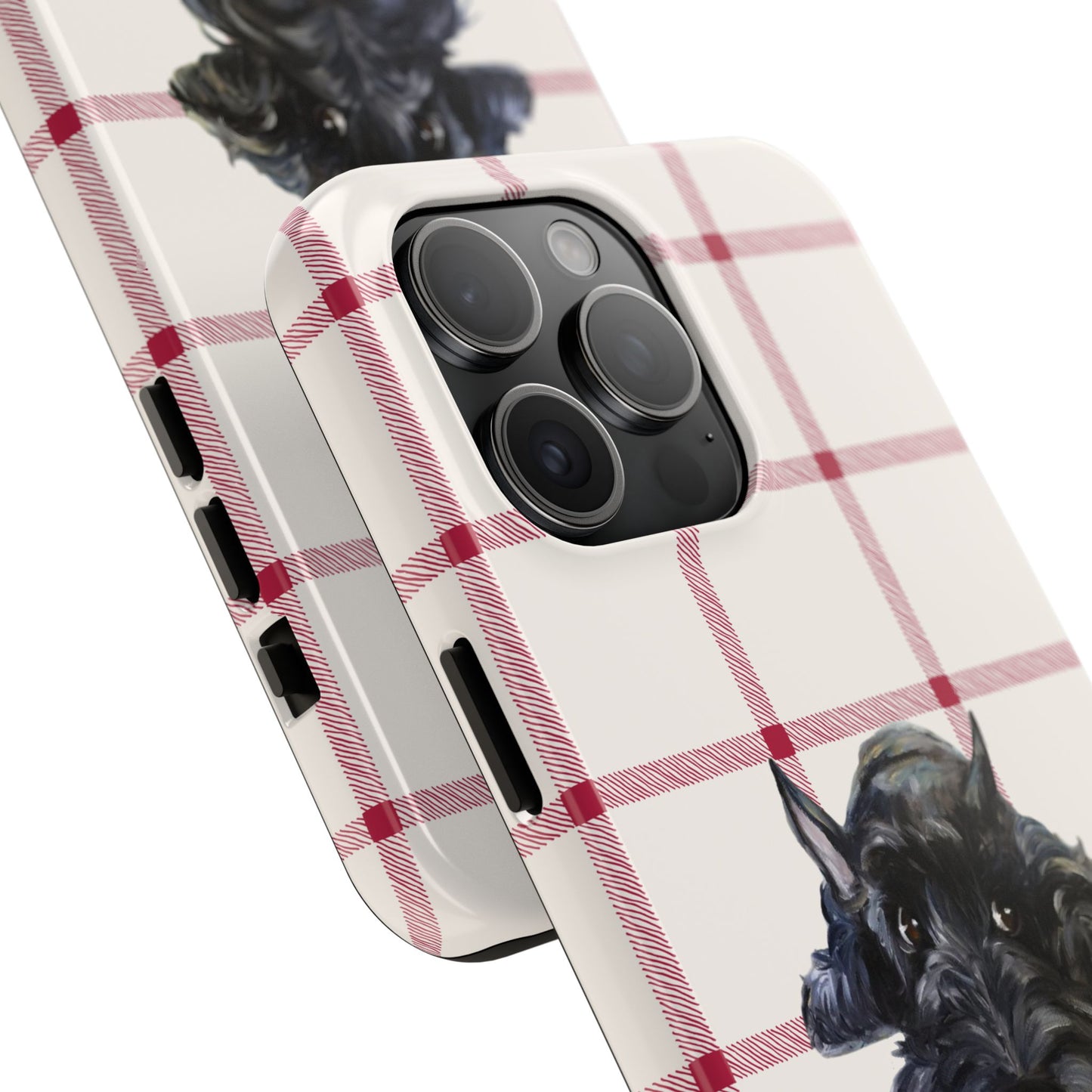 Scottish Terrier Phone Case, Tough Cases, Scottie Dog Phone Cover, Gift for Dog Lovers, Plaid Design