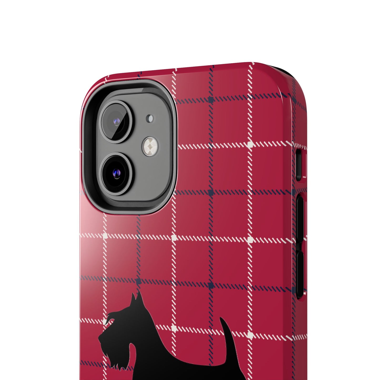 Scottish Terrier Phone Case, Tough Cases, Scottie Dog Phone Cover, Gift for Dog Lovers, Plaid Design