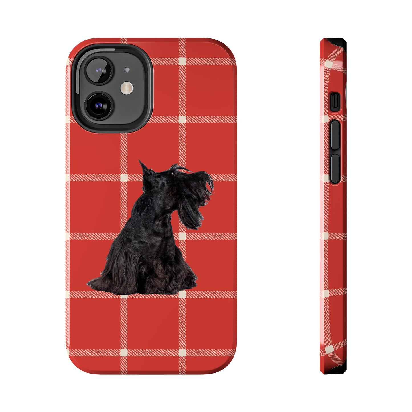 Scottish Terrier Phone Case, Tough Cases, Scottie Dog Phone Cover, Gift for Dog Lovers, Plaid Design