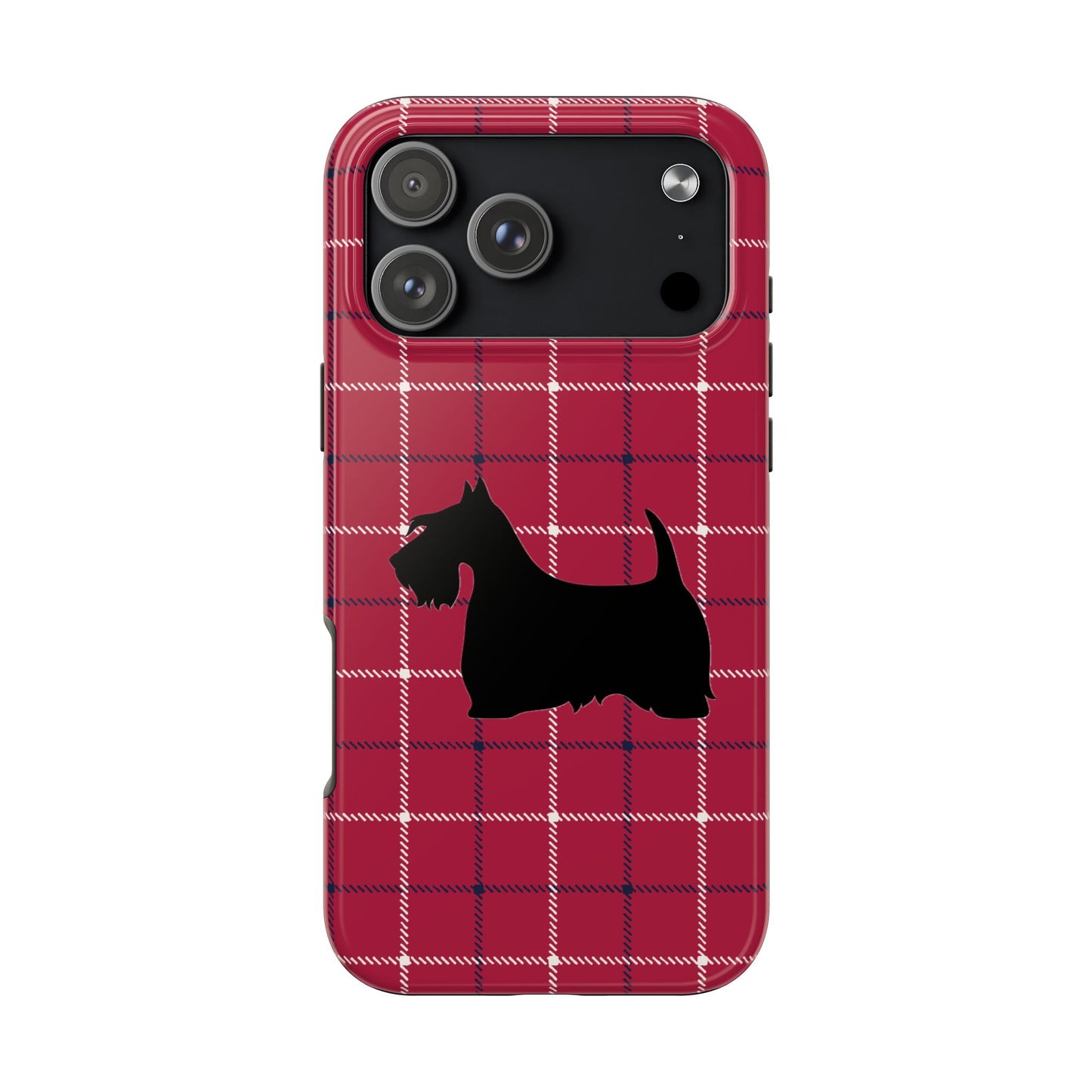 Scottish Terrier Phone Case, Tough Cases, Scottie Dog Phone Cover, Gift for Dog Lovers, Plaid Design