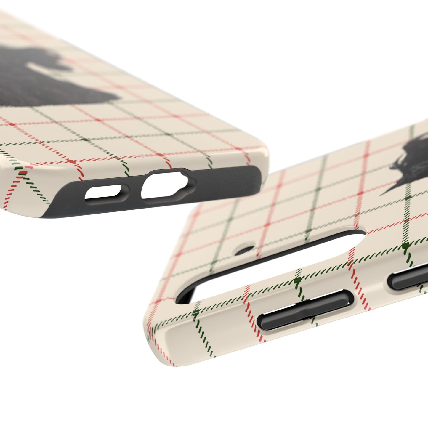 Scottish Terrier Phone Case, Tough Cases, Scottie Dog Phone Cover, Gift for Dog Lovers, Plaid Design