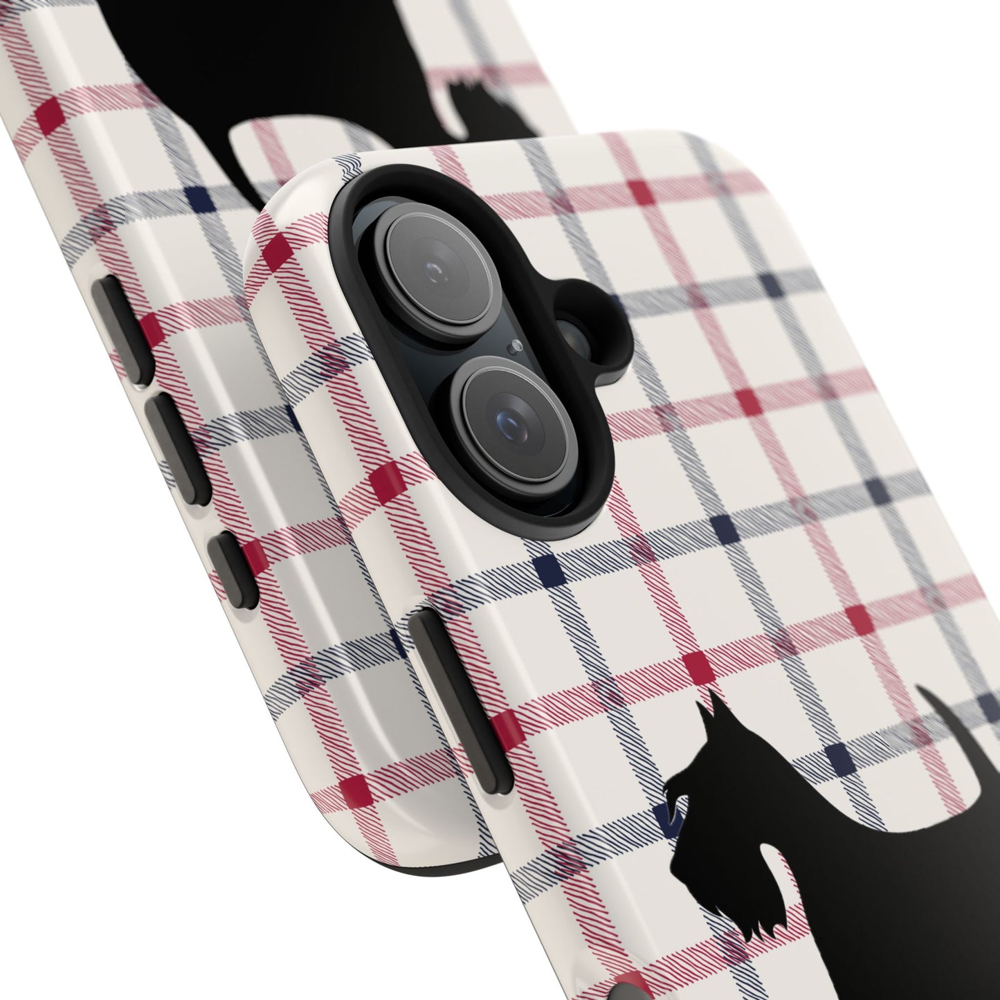 Scottish Terrier Phone Case, Tough Cases, Scottie Dog Phone Cover, Gift for Dog Lovers, Plaid Design