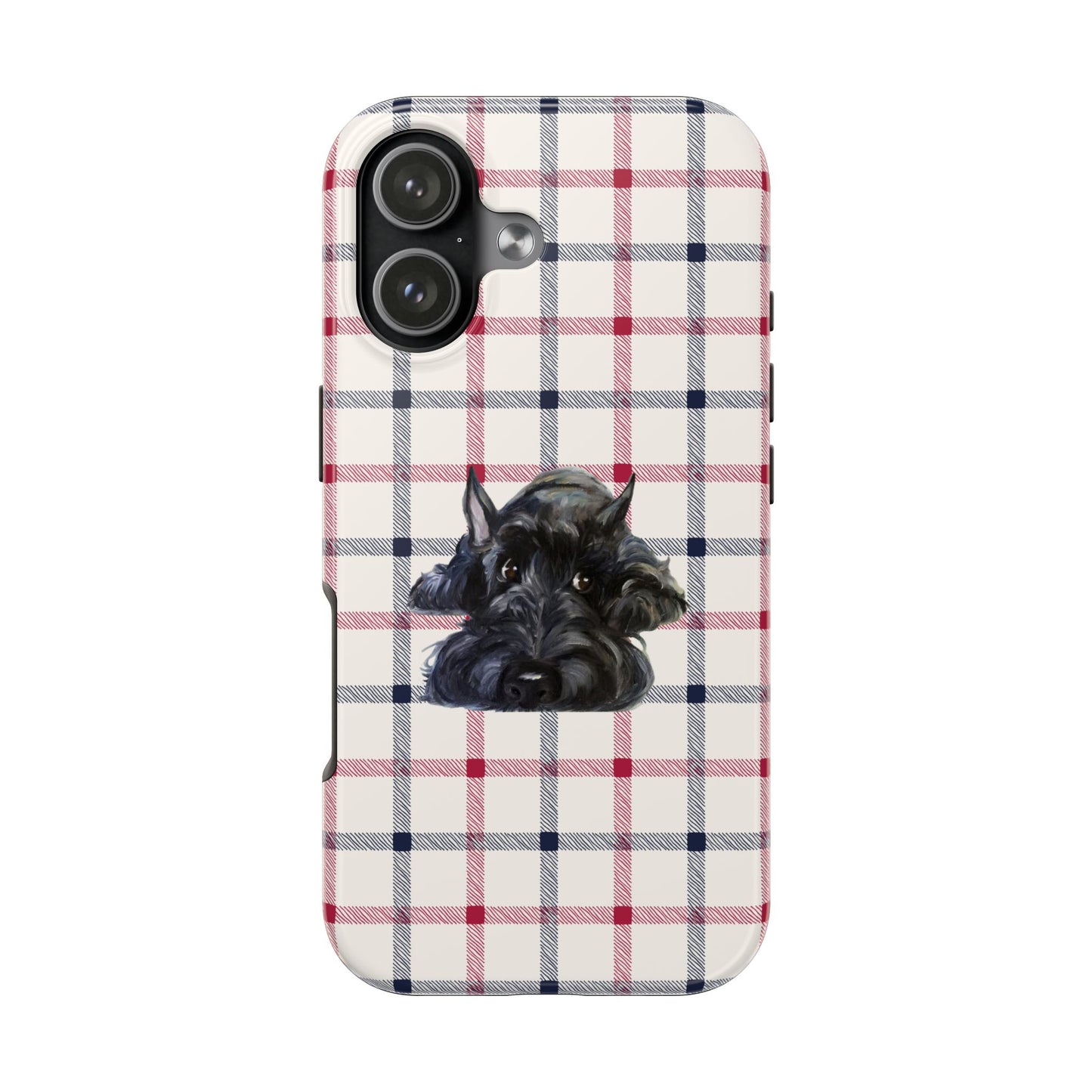 Scottish Terrier Phone Case, Tough Cases, Scottie Dog Phone Cover, Gift for Dog Lovers, Plaid Design