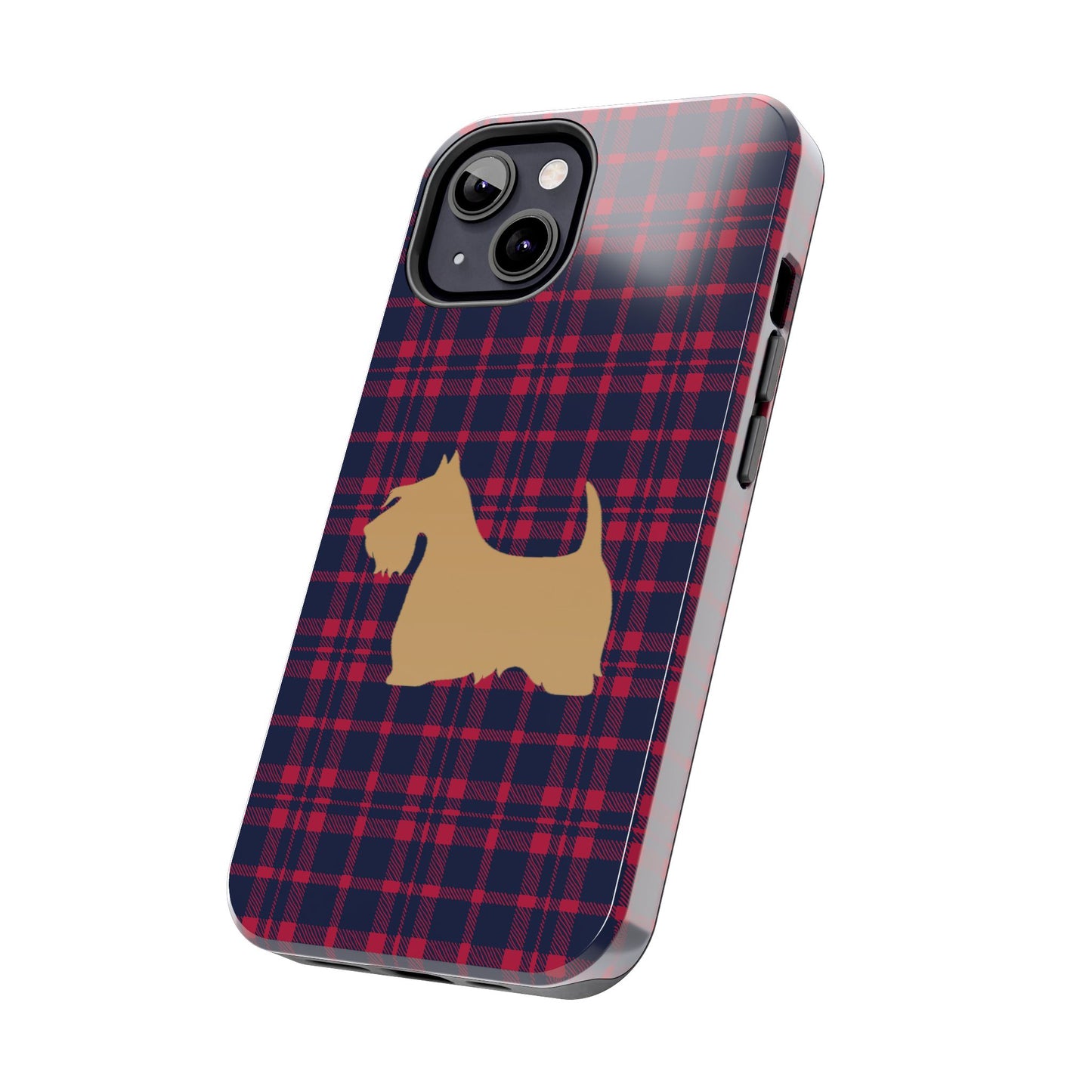 Scottish Terrier Phone Case, Tough Cases, Scottie Dog Phone Cover, Gift for Dog Lovers, Plaid Design