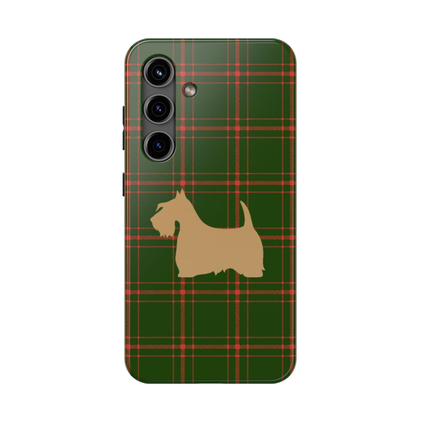 Scottish Terrier Phone Case, Tough Cases, Scottie Dog Phone Cover, Gift for Dog Lovers, Plaid Design