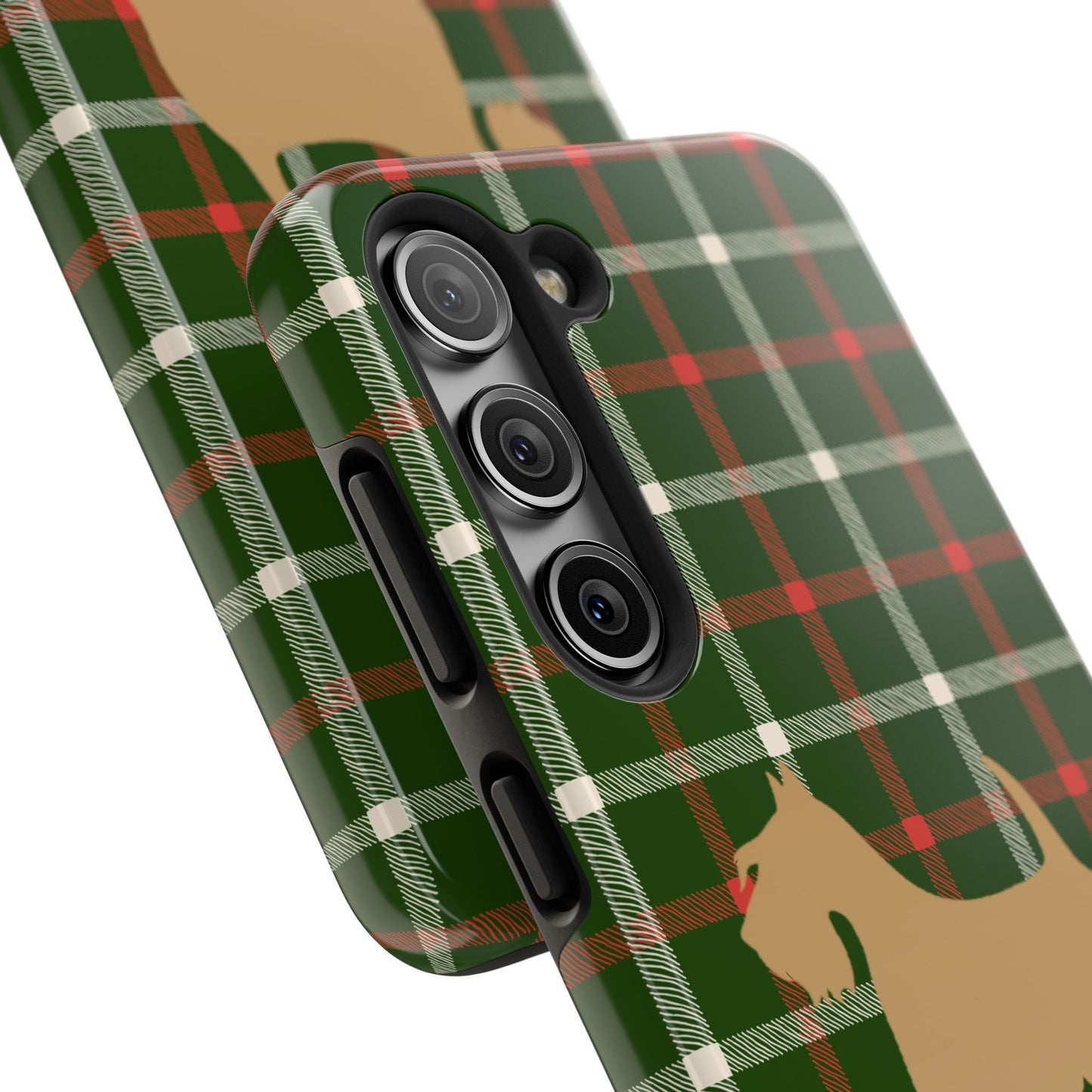Scottish Terrier Phone Case, Tough Cases, Scottie Dog Phone Cover, Gift for Dog Lovers, Plaid Design