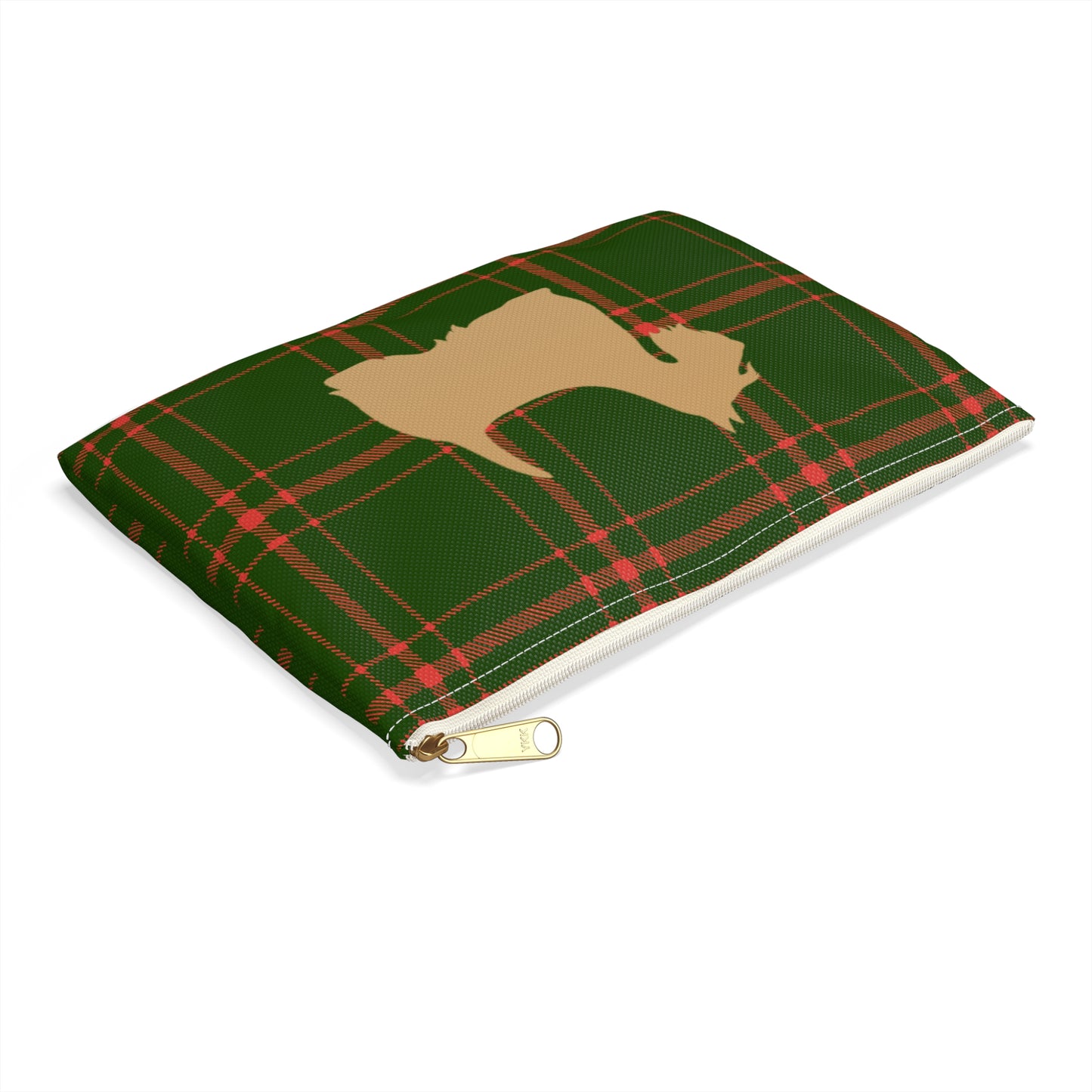Scottish Terrier Accessory Pouch, Pet Lover Gift, Dog Travel Bag, Stylish Makeup Case, Plaid Organizer