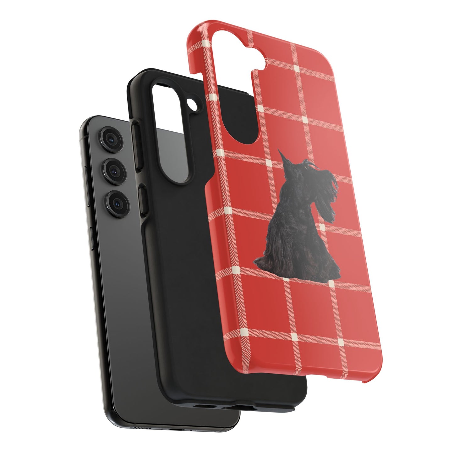 Scottish Terrier Phone Case, Tough Cases, Scottie Dog Phone Cover, Gift for Dog Lovers, Plaid Design