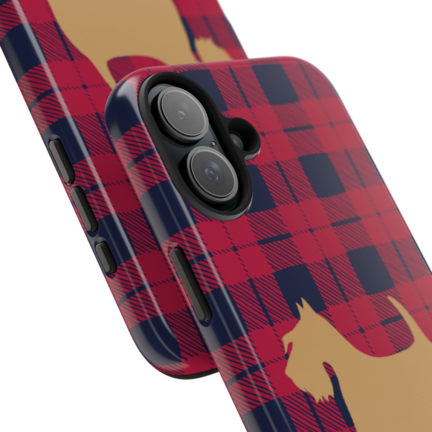 Scottish Terrier Phone Case, Tough Cases, Scottie Dog Phone Cover, Gift for Dog Lovers, Plaid Design
