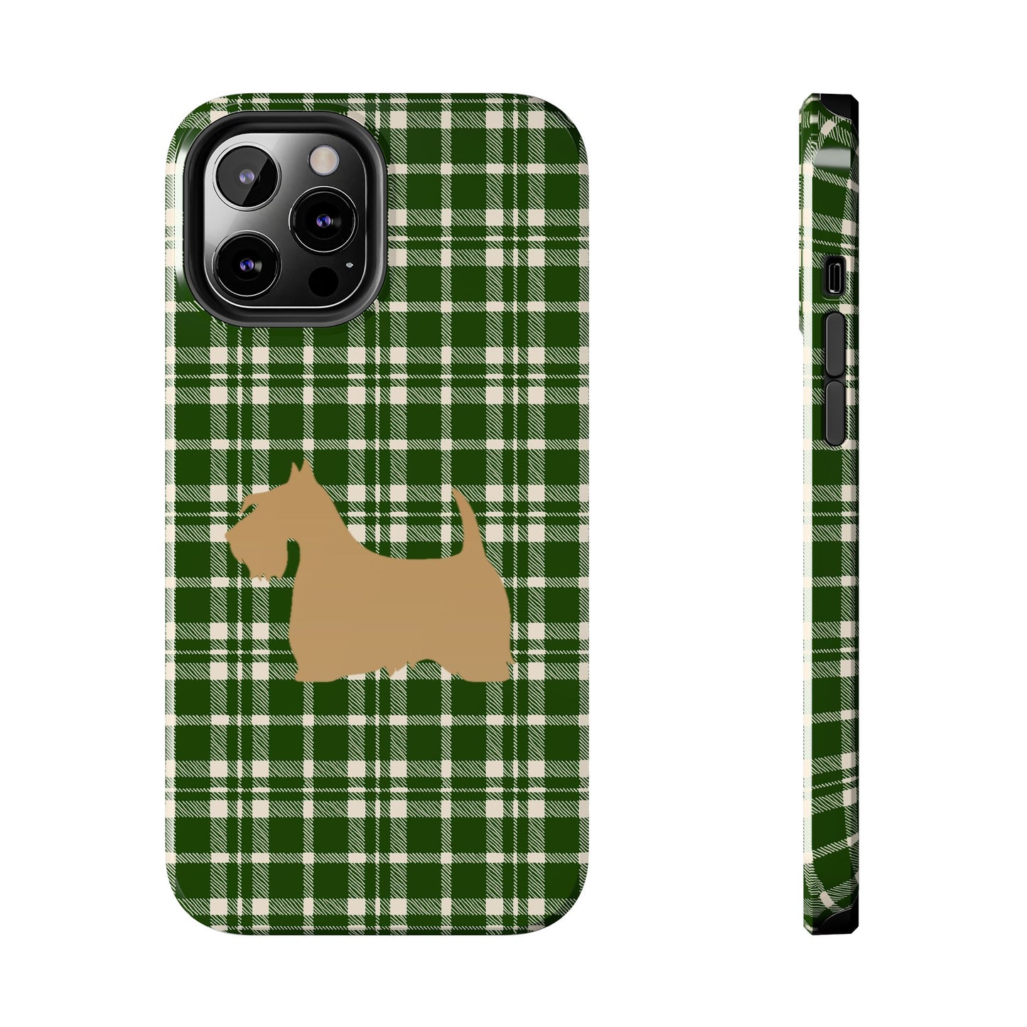 Scottish Terrier Phone Case, Tough Cases, Scottie Dog Phone Cover, Gift for Dog Lovers, Plaid Design