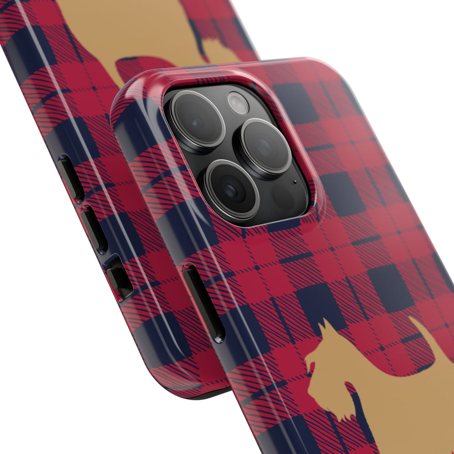 Scottish Terrier Phone Case, Tough Cases, Scottie Dog Phone Cover, Gift for Dog Lovers, Plaid Design