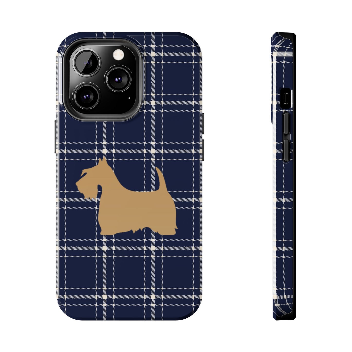 Scottish Terrier Phone Case, Tough Cases, Scottie Dog Phone Cover, Gift for Dog Lovers, Plaid Design