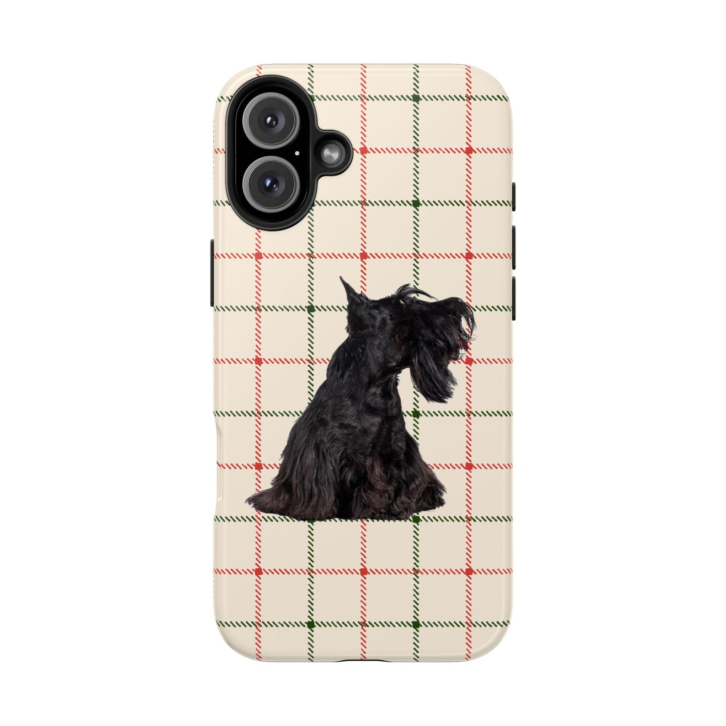 Scottish Terrier Phone Case, Tough Cases, Scottie Dog Phone Cover, Gift for Dog Lovers, Plaid Design