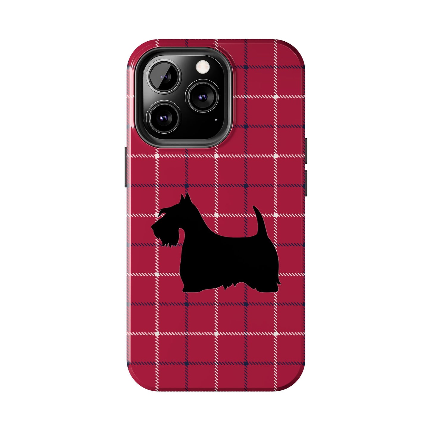 Scottish Terrier Phone Case, Tough Cases, Scottie Dog Phone Cover, Gift for Dog Lovers, Plaid Design