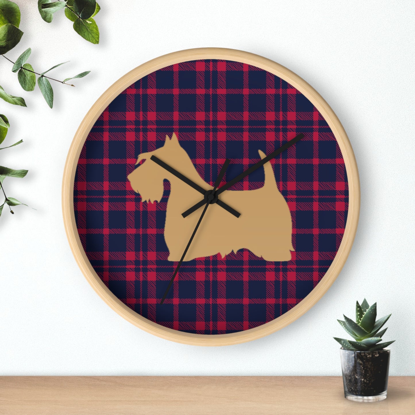 Scottish Terrier Wall Clock, Pet Lover Gift, Home Decor, Office Decor, Scottish Terrier Decor, Unique Wall Timepiece