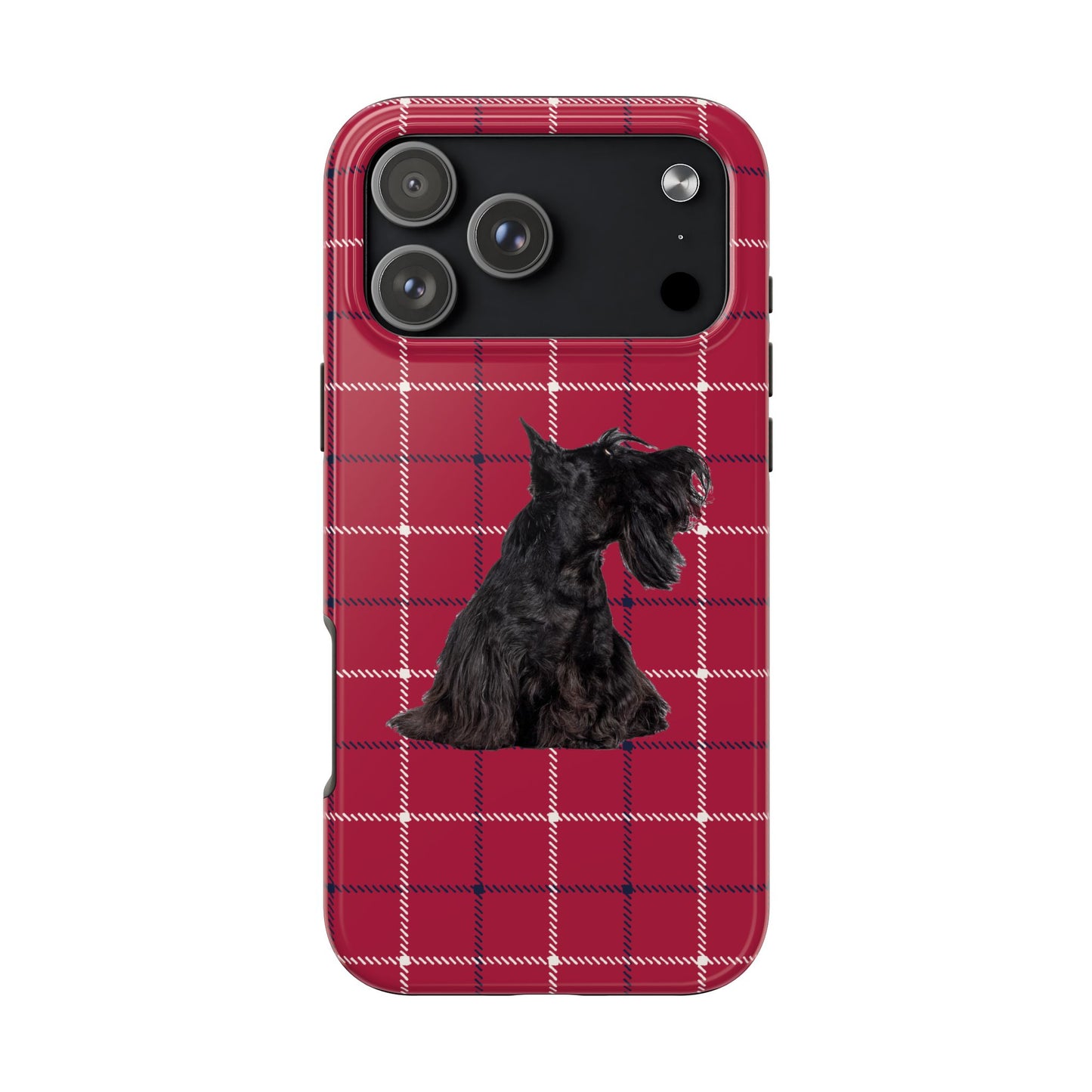 Scottish Terrier Phone Case, Tough Cases, Scottie Dog Phone Cover, Gift for Dog Lovers, Plaid Design