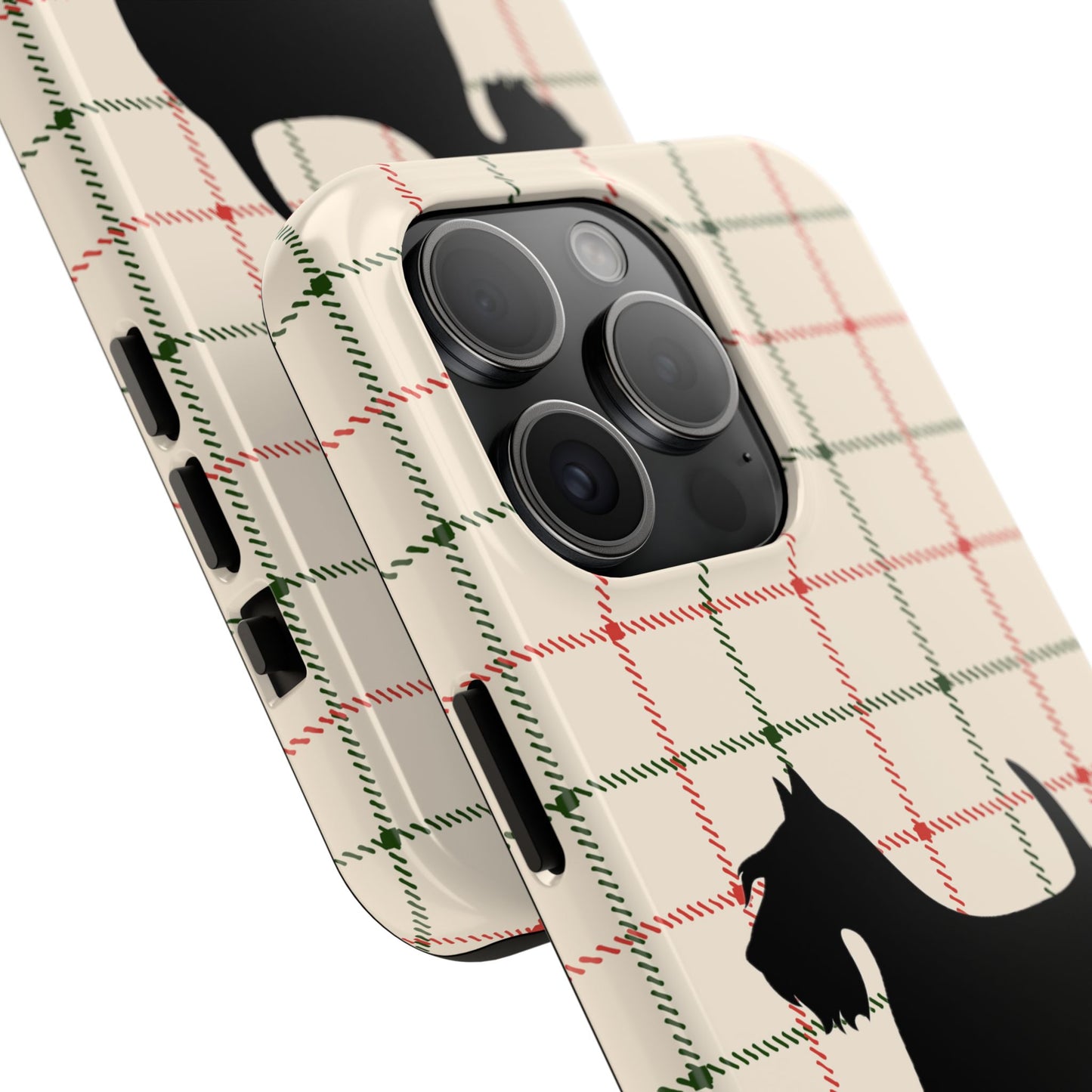 Scottish Terrier Phone Case, Tough Cases, Scottie Dog Phone Cover, Gift for Dog Lovers, Plaid Design