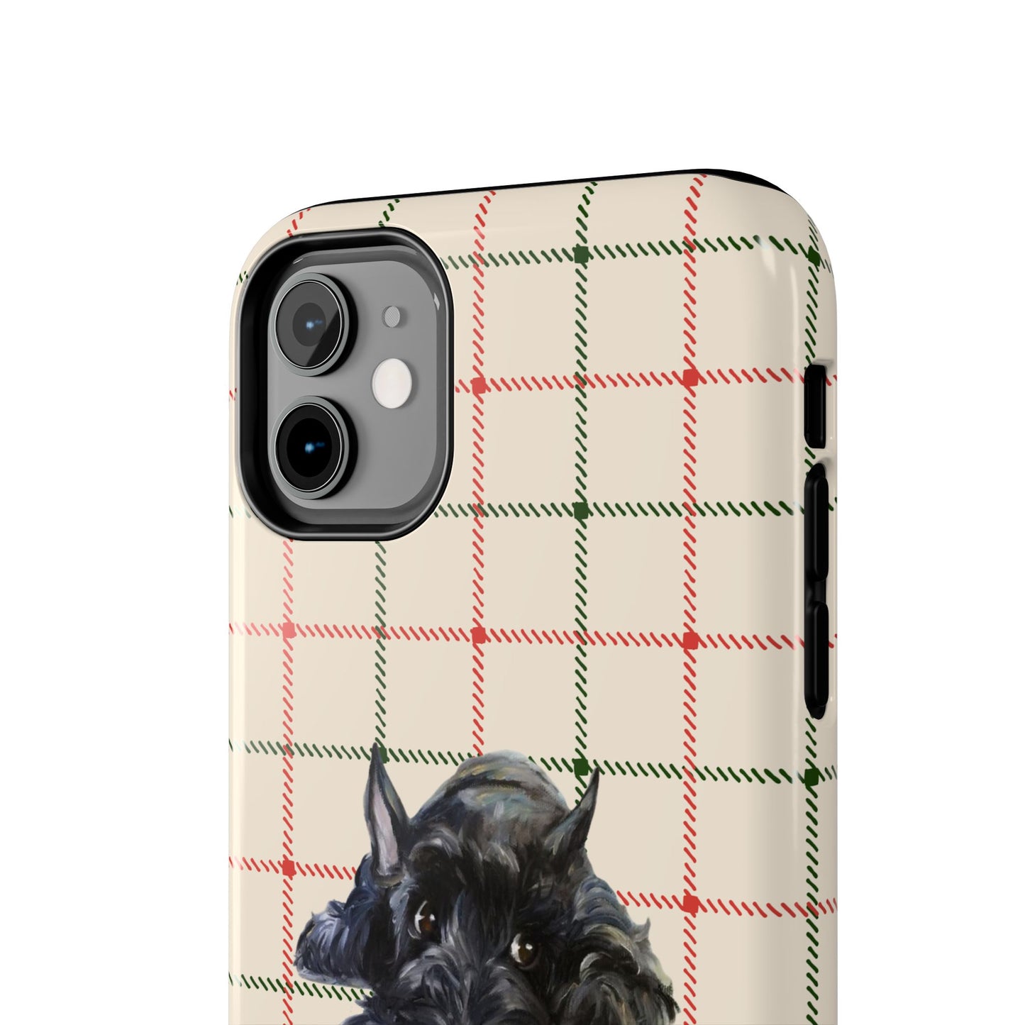 Scottish Terrier Phone Case, Tough Cases, Scottie Dog Phone Cover, Gift for Dog Lovers, Plaid Design