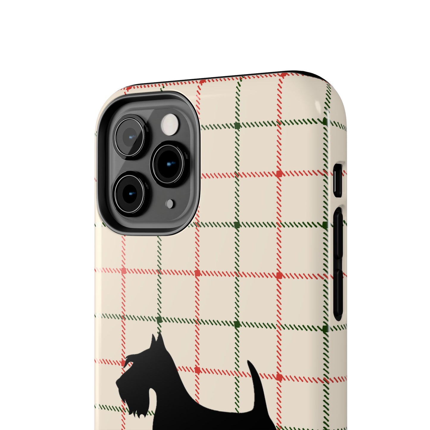 Scottish Terrier Phone Case, Tough Cases, Scottie Dog Phone Cover, Gift for Dog Lovers, Plaid Design