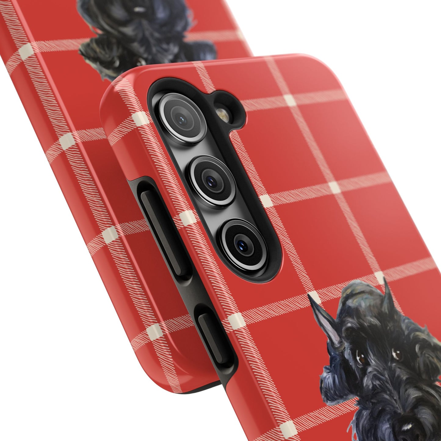 Scottish Terrier Phone Case, Tough Cases, Scottie Dog Phone Cover, Gift for Dog Lovers, Plaid Design