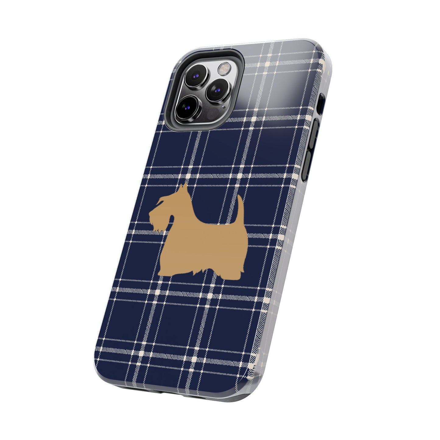 Scottish Terrier Phone Case, Tough Cases, Scottie Dog Phone Cover, Gift for Dog Lovers, Plaid Design
