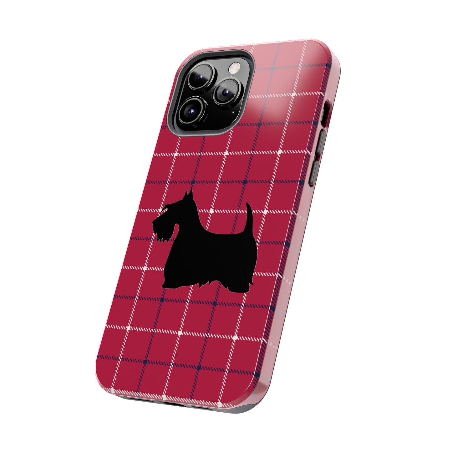 Scottish Terrier Phone Case, Tough Cases, Scottie Dog Phone Cover, Gift for Dog Lovers, Plaid Design