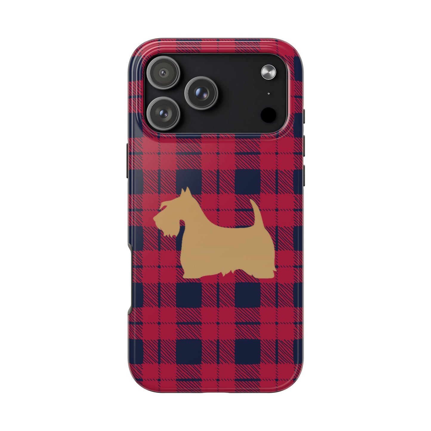 Scottish Terrier Phone Case, Tough Cases, Scottie Dog Phone Cover, Gift for Dog Lovers, Plaid Design