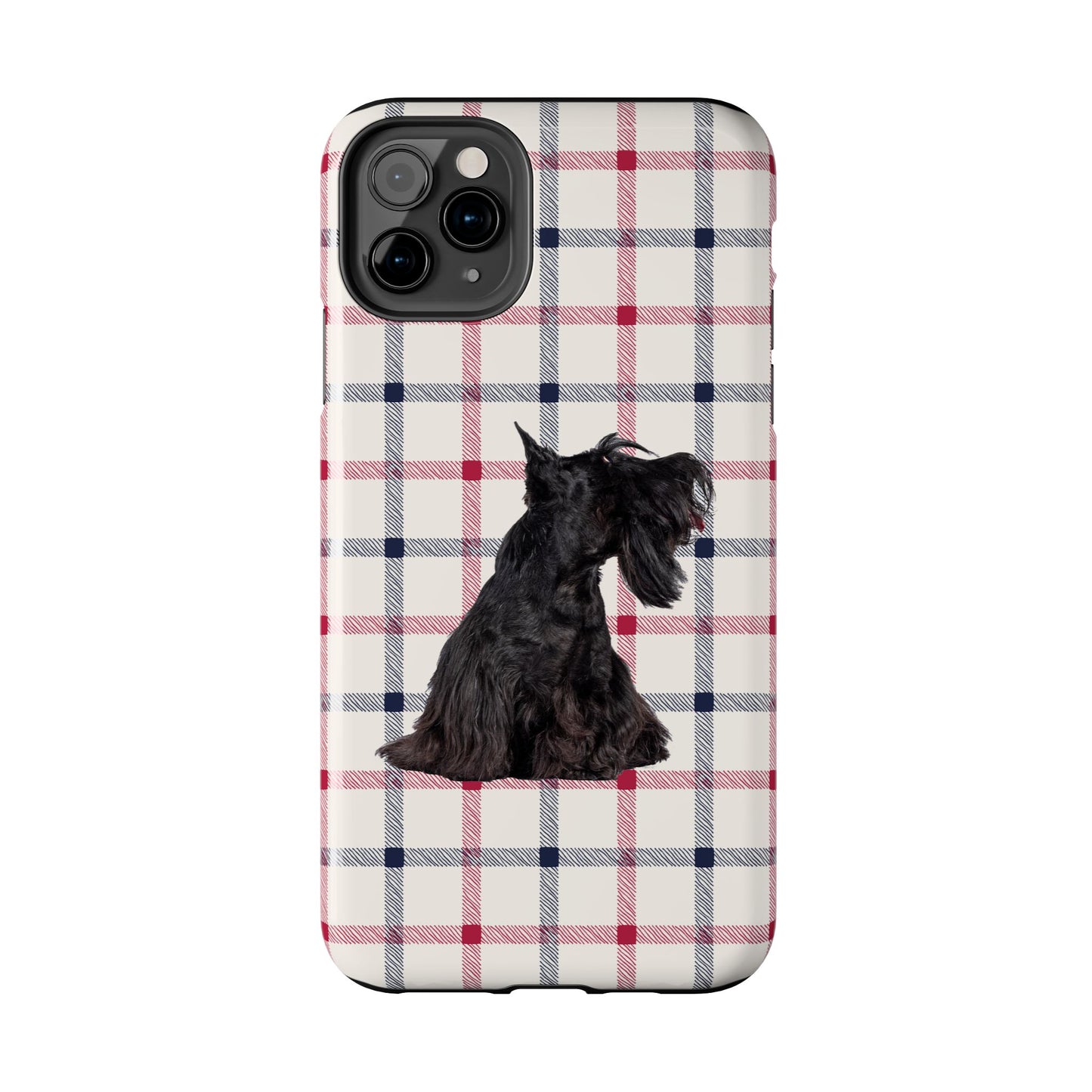 Scottish Terrier Phone Case, Tough Cases, Scottie Dog Phone Cover, Gift for Dog Lovers, Plaid Design