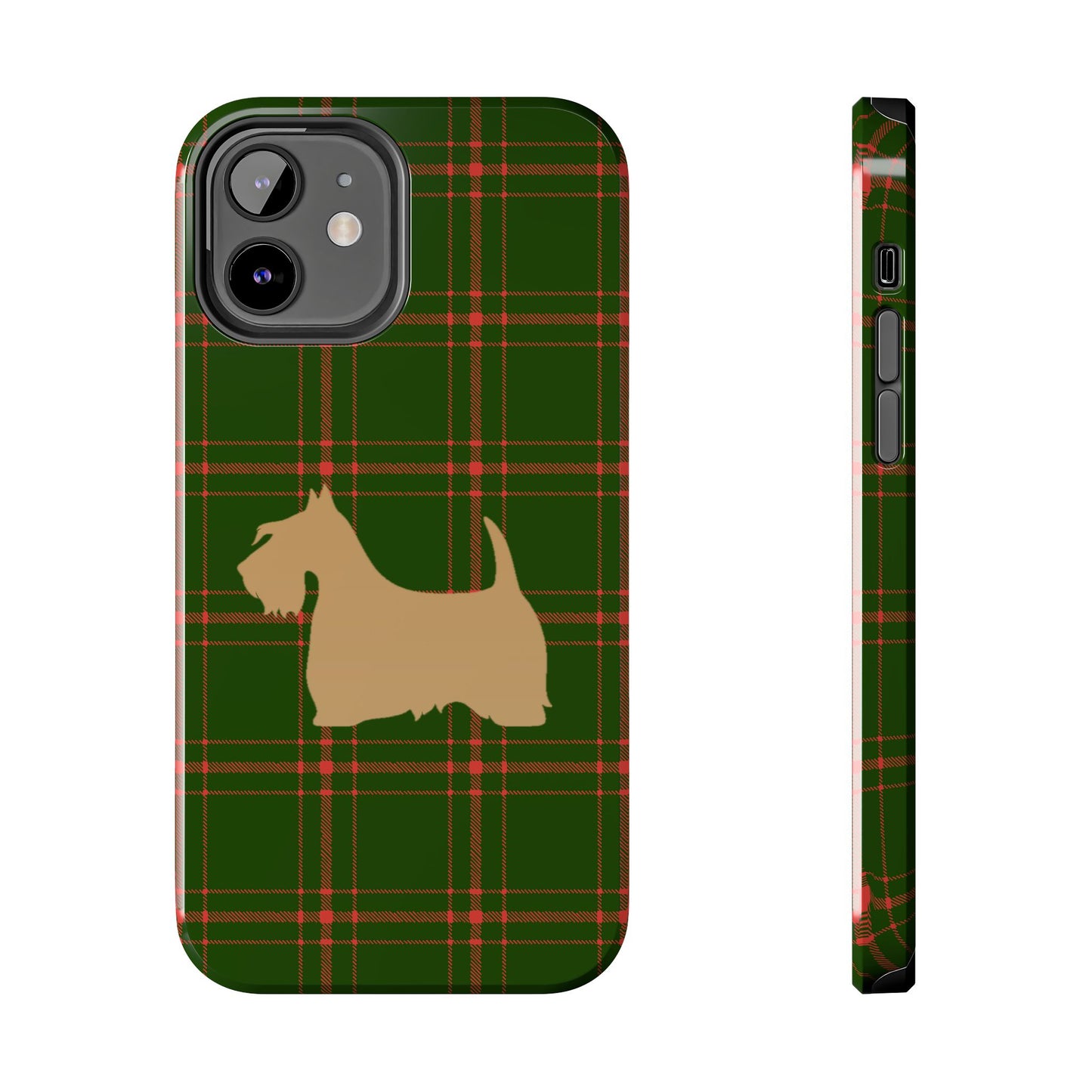 Scottish Terrier Phone Case, Tough Cases, Scottie Dog Phone Cover, Gift for Dog Lovers, Plaid Design