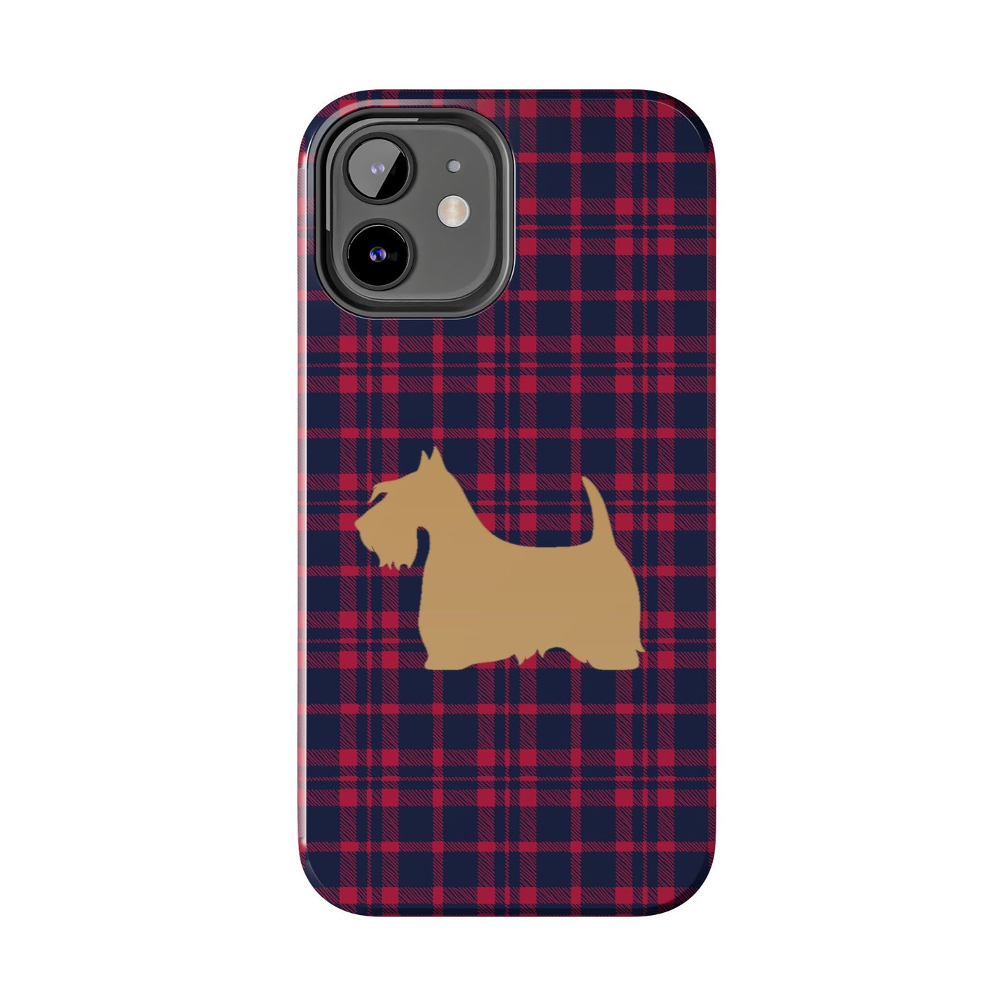 Scottish Terrier Phone Case, Tough Cases, Scottie Dog Phone Cover, Gift for Dog Lovers, Plaid Design