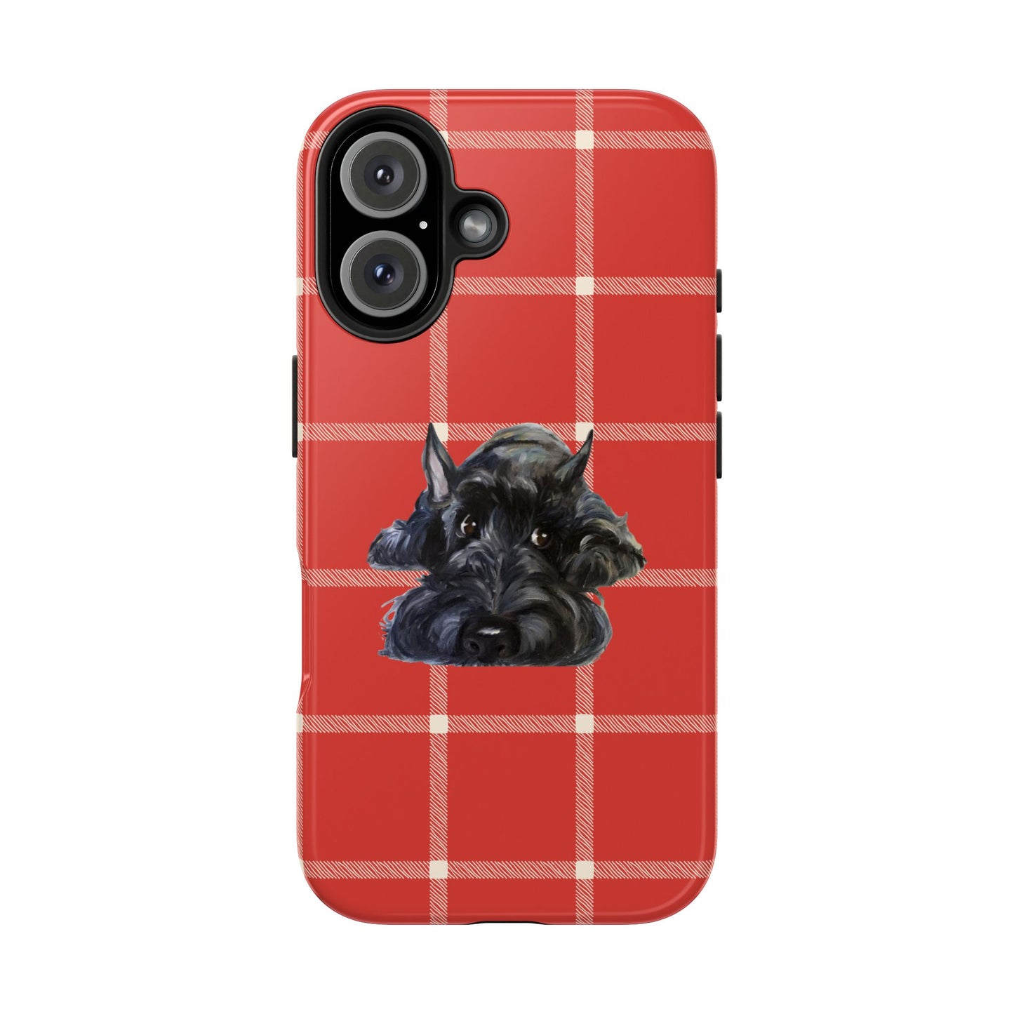 Scottish Terrier Phone Case, Tough Cases, Scottie Dog Phone Cover, Gift for Dog Lovers, Plaid Design