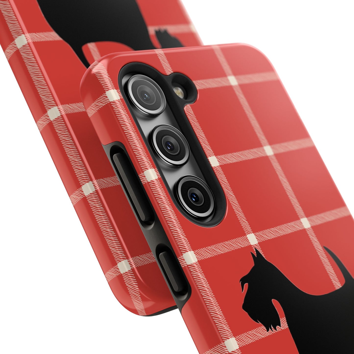 Scottish Terrier Phone Case, Tough Cases, Scottie Dog Phone Cover, Gift for Dog Lovers, Plaid Design
