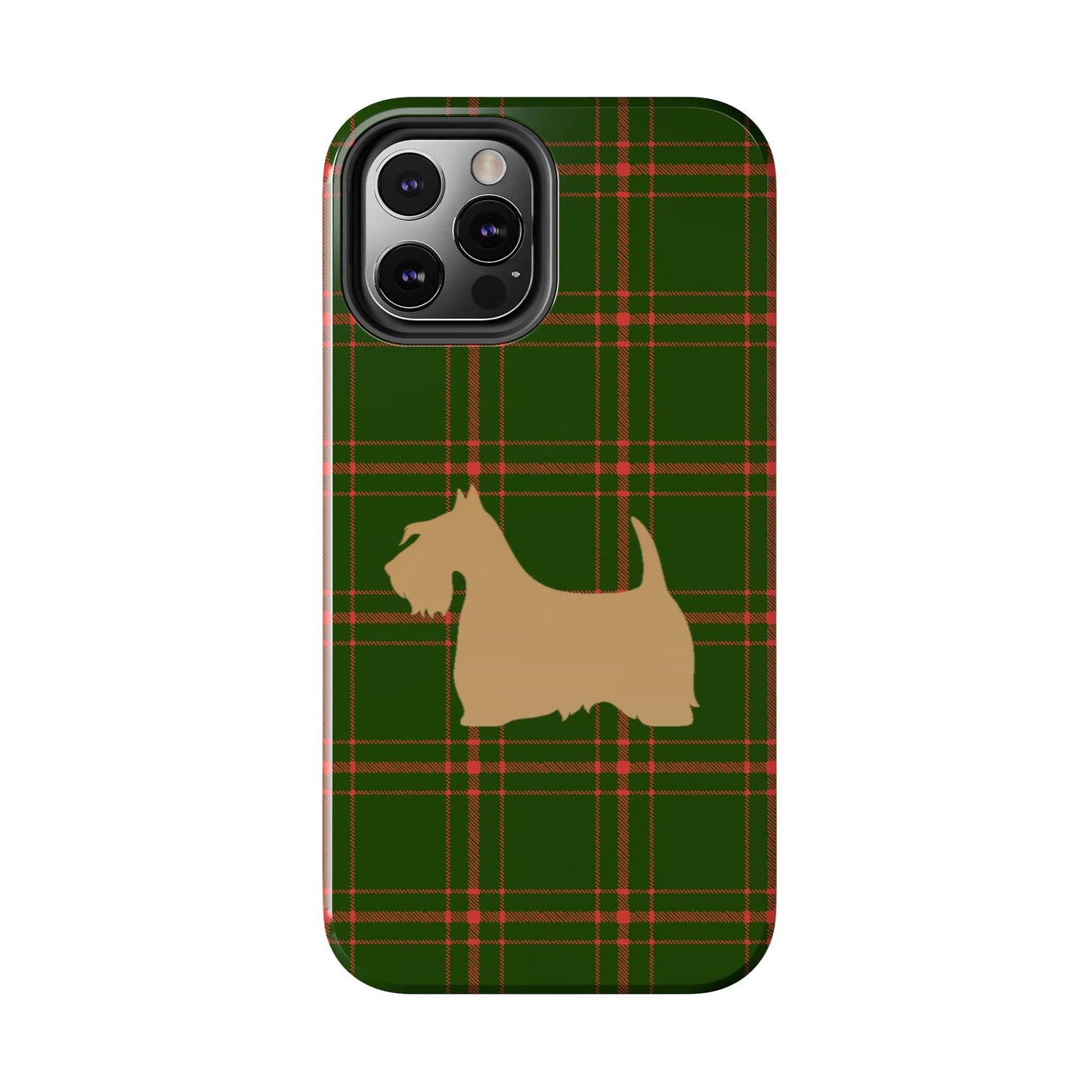 Scottish Terrier Phone Case, Tough Cases, Scottie Dog Phone Cover, Gift for Dog Lovers, Plaid Design