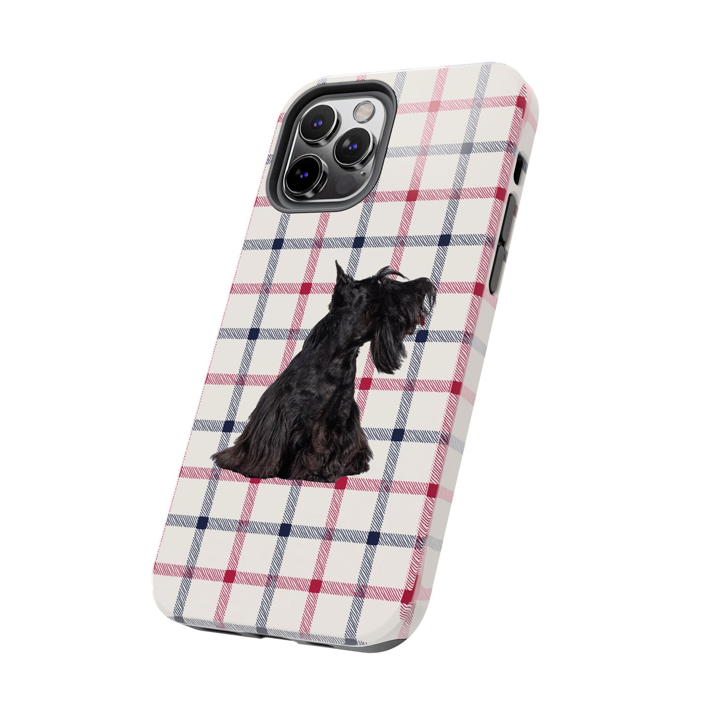 Scottish Terrier Phone Case, Tough Cases, Scottie Dog Phone Cover, Gift for Dog Lovers, Plaid Design
