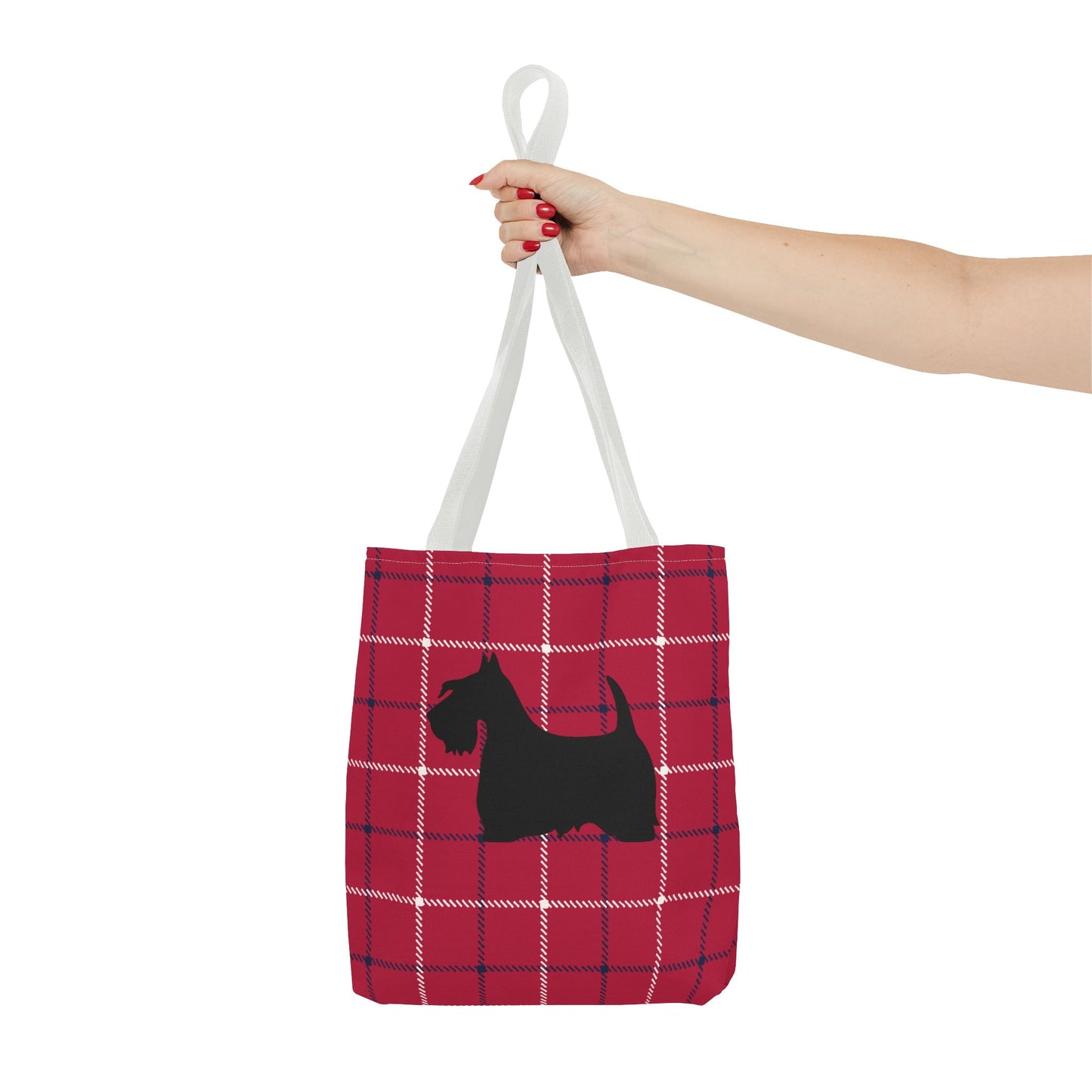 Plaid Scottish Terrier Tote Bag, Stylish Carryall for Pet Lovers, Perfect for Shopping, Beach Days, Teachers, Gifts, All-Occasion Bag