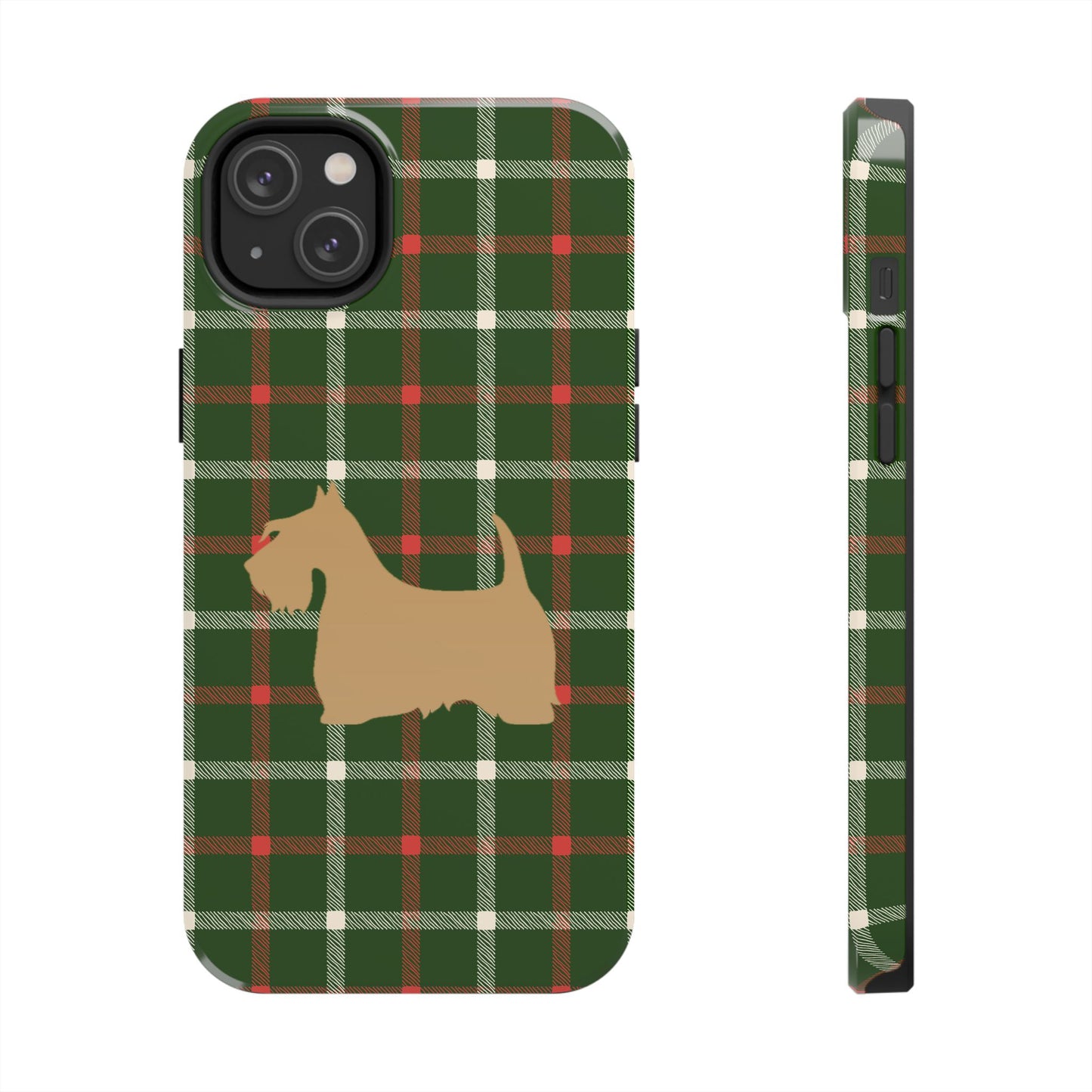 Scottish Terrier Phone Case, Tough Cases, Scottie Dog Phone Cover, Gift for Dog Lovers, Plaid Design