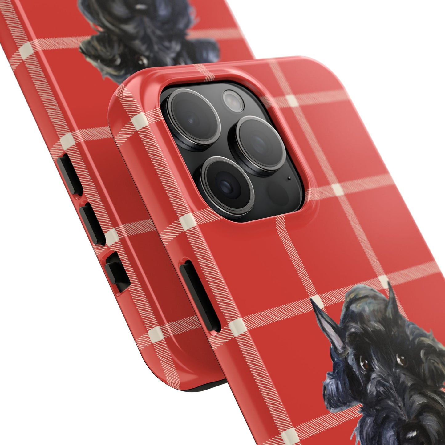 Scottish Terrier Phone Case, Tough Cases, Scottie Dog Phone Cover, Gift for Dog Lovers, Plaid Design