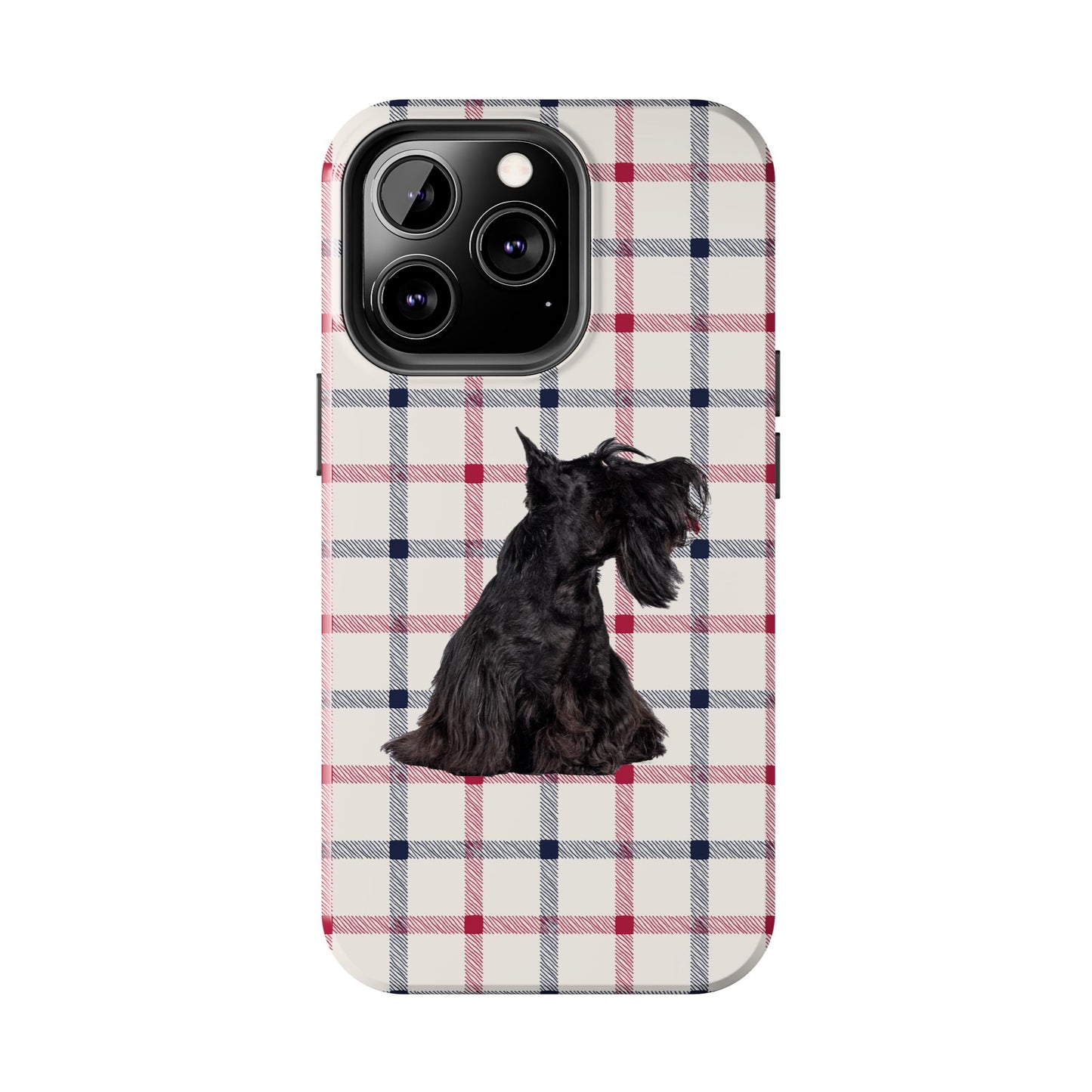 Scottish Terrier Phone Case, Tough Cases, Scottie Dog Phone Cover, Gift for Dog Lovers, Plaid Design