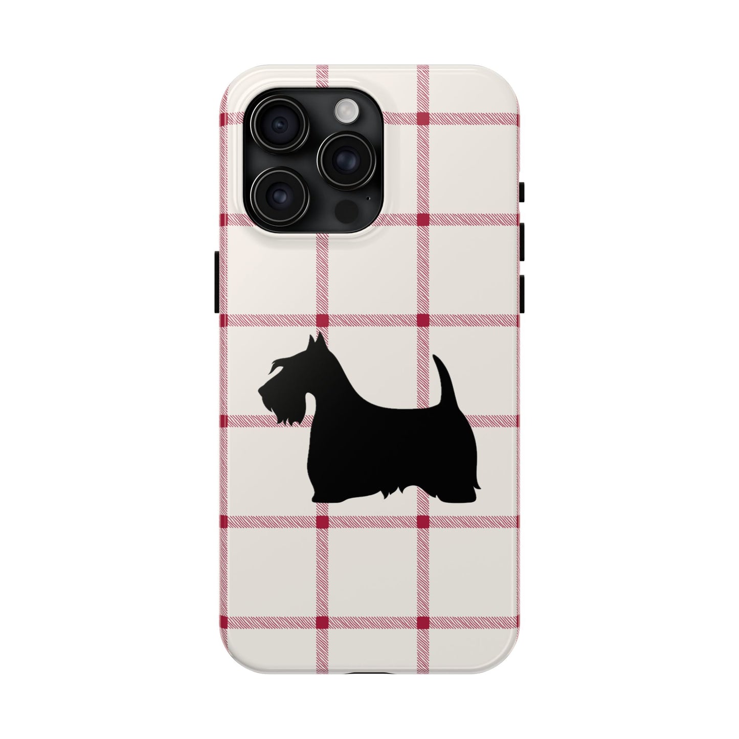 Scottish Terrier Phone Case, Tough Cases, Scottie Dog Phone Cover, Gift for Dog Lovers, Plaid Design