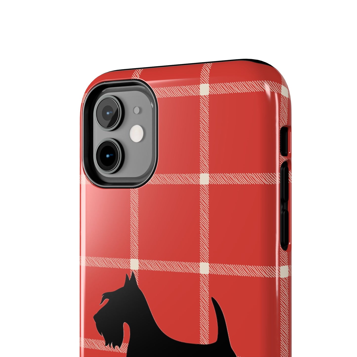 Scottish Terrier Phone Case, Tough Cases, Scottie Dog Phone Cover, Gift for Dog Lovers, Plaid Design