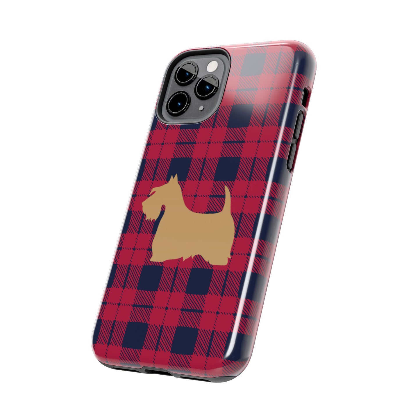 Scottish Terrier Phone Case, Tough Cases, Scottie Dog Phone Cover, Gift for Dog Lovers, Plaid Design