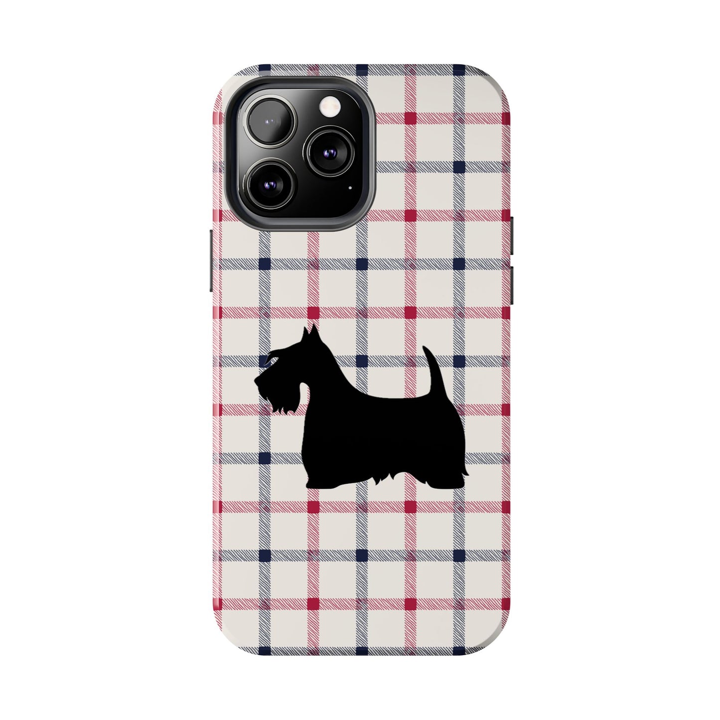 Scottish Terrier Phone Case, Tough Cases, Scottie Dog Phone Cover, Gift for Dog Lovers, Plaid Design