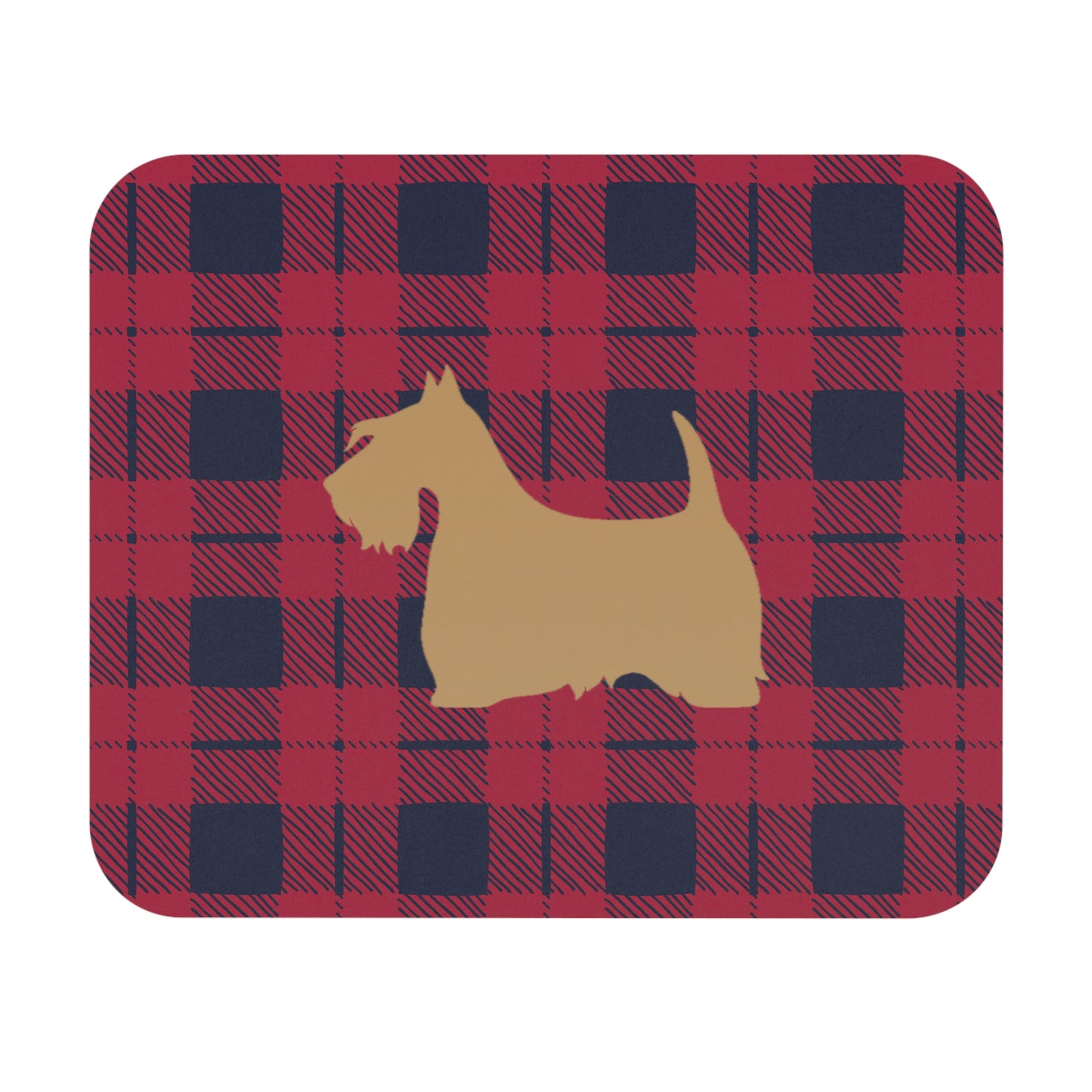 Scottish Terrier Plaid Dog Mouse Pad | Cute Dog Lover Gift | Office Decor | Stationery | Pet Themed Home Office Accessories | Animal Lover Merchandise