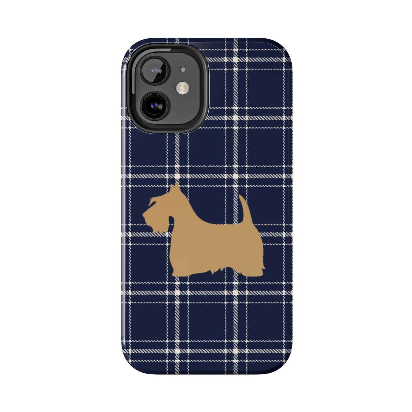 Scottish Terrier Phone Case, Tough Cases, Scottie Dog Phone Cover, Gift for Dog Lovers, Plaid Design