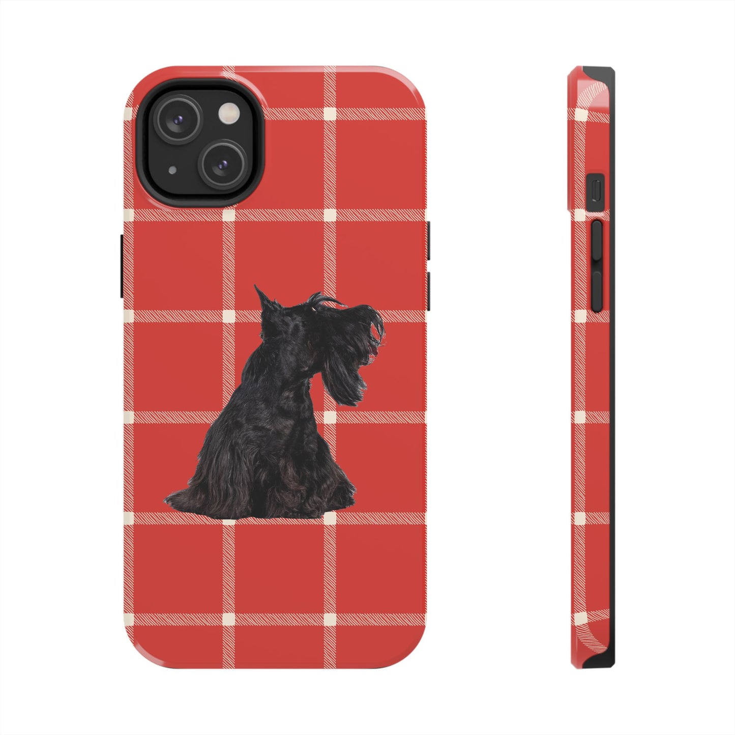 Scottish Terrier Phone Case, Tough Cases, Scottie Dog Phone Cover, Gift for Dog Lovers, Plaid Design