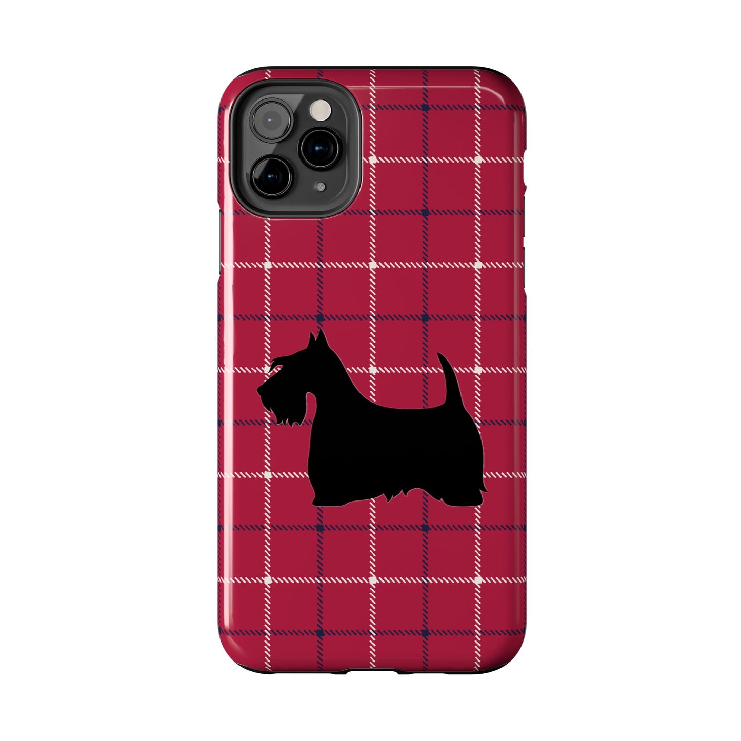 Scottish Terrier Phone Case, Tough Cases, Scottie Dog Phone Cover, Gift for Dog Lovers, Plaid Design