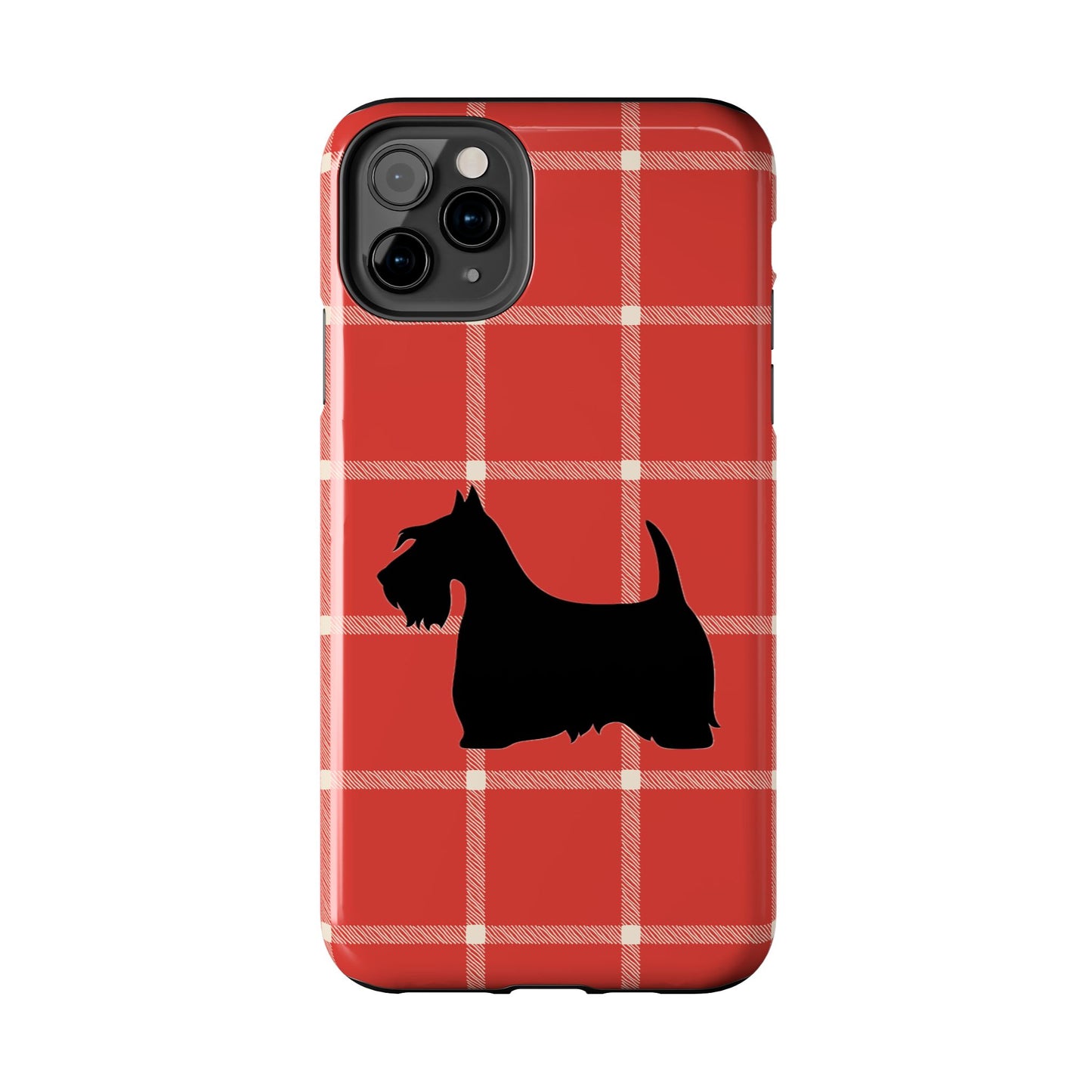 Scottish Terrier Phone Case, Tough Cases, Scottie Dog Phone Cover, Gift for Dog Lovers, Plaid Design