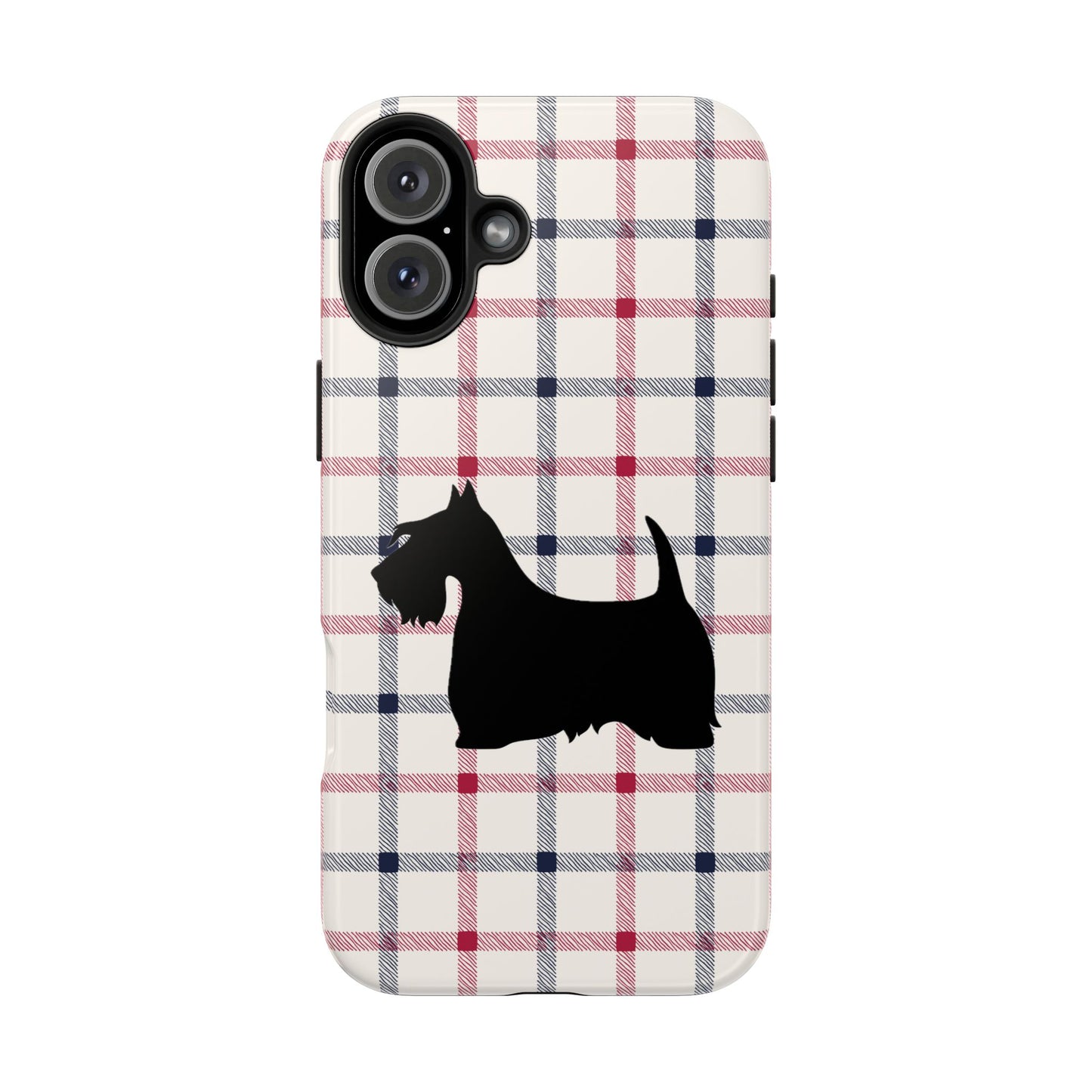Scottish Terrier Phone Case, Tough Cases, Scottie Dog Phone Cover, Gift for Dog Lovers, Plaid Design
