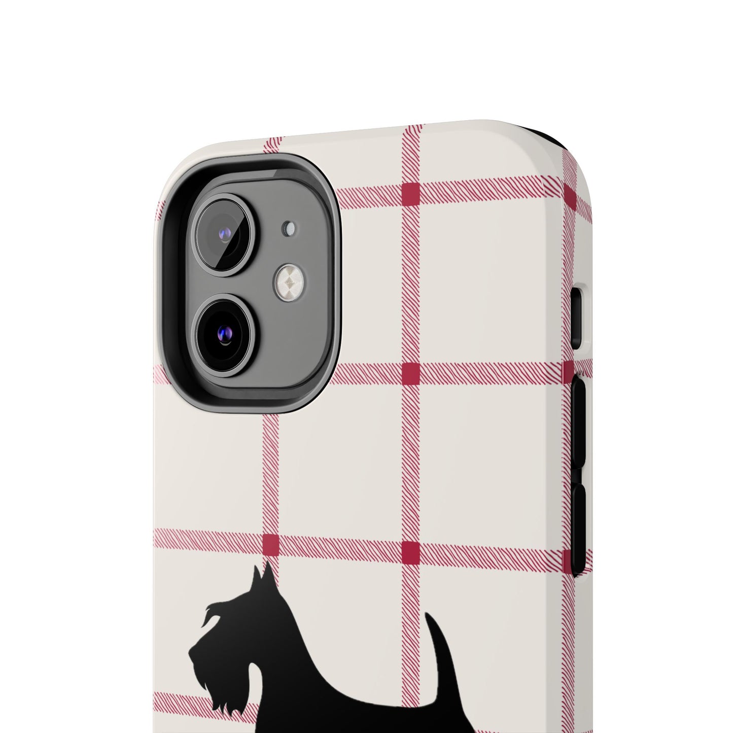 Scottish Terrier Phone Case, Tough Cases, Scottie Dog Phone Cover, Gift for Dog Lovers, Plaid Design